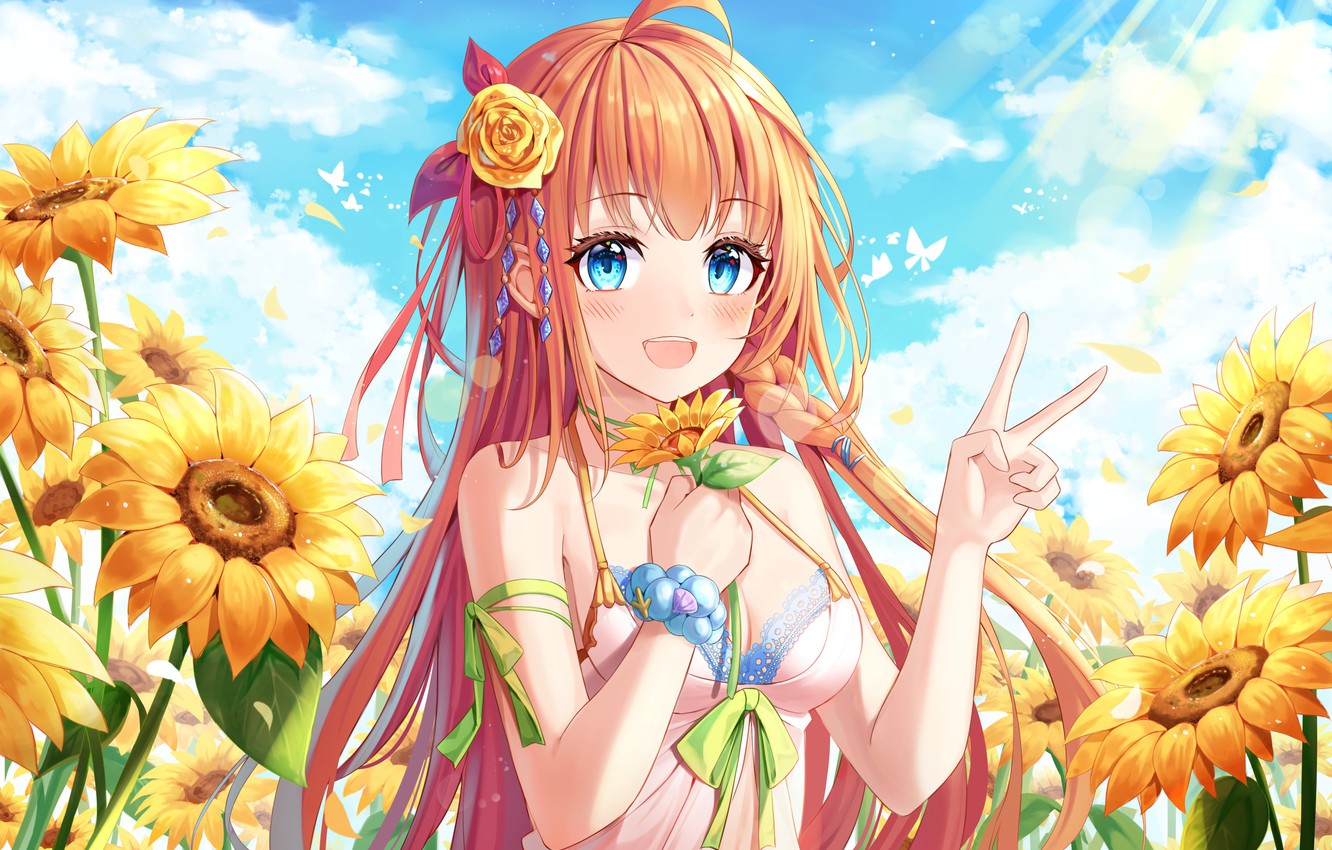 Anime Girl Flowers Wallpapers