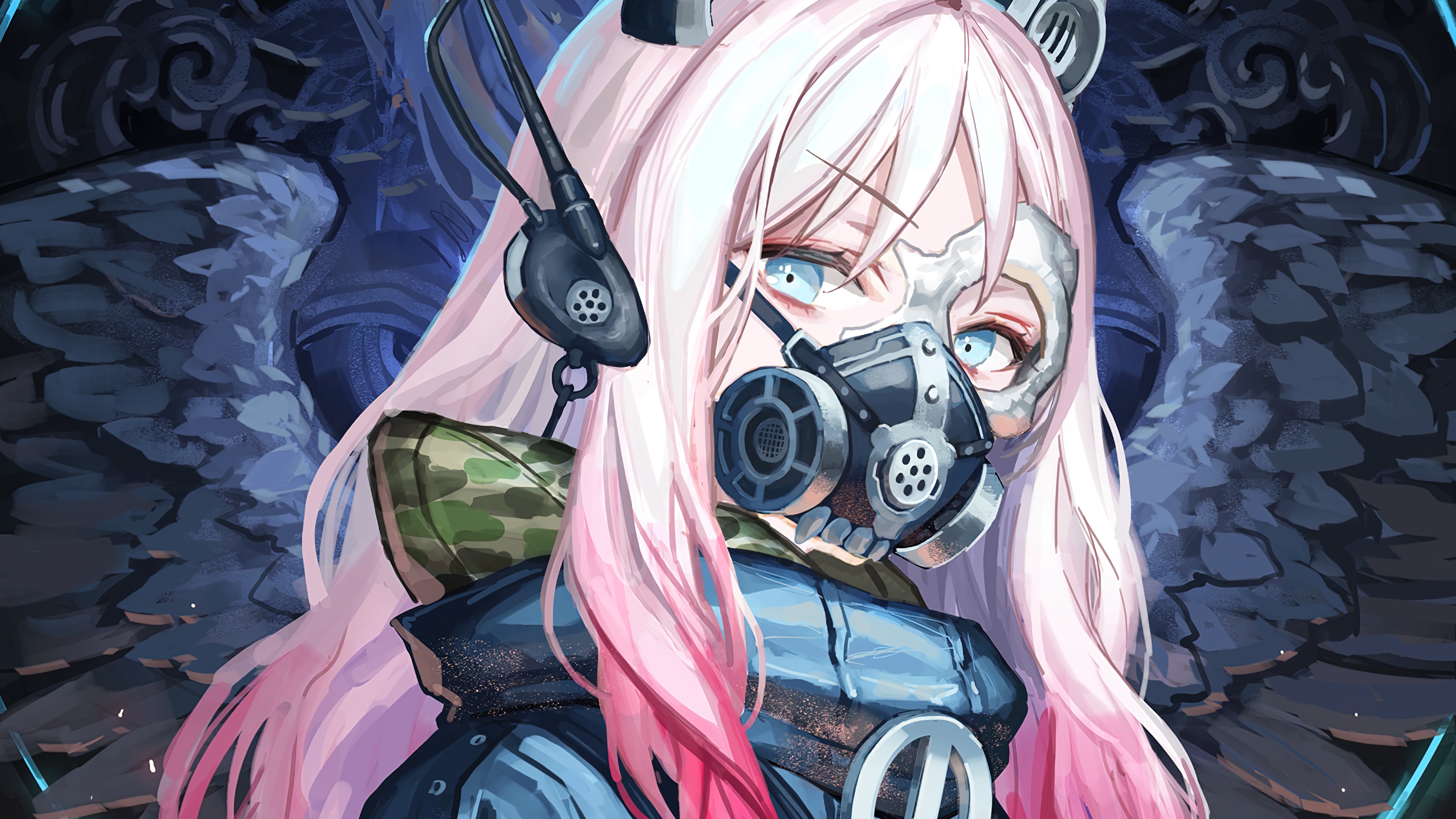 Anime Girl Gas Mask Wallpapers