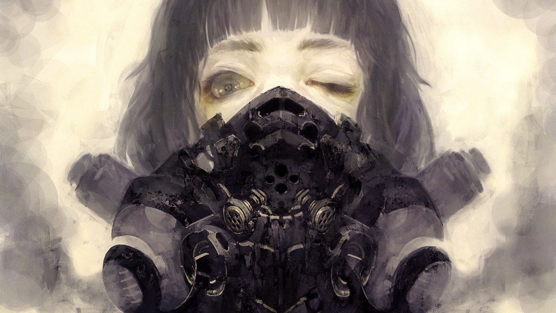 Anime Girl Gas Mask Wallpapers