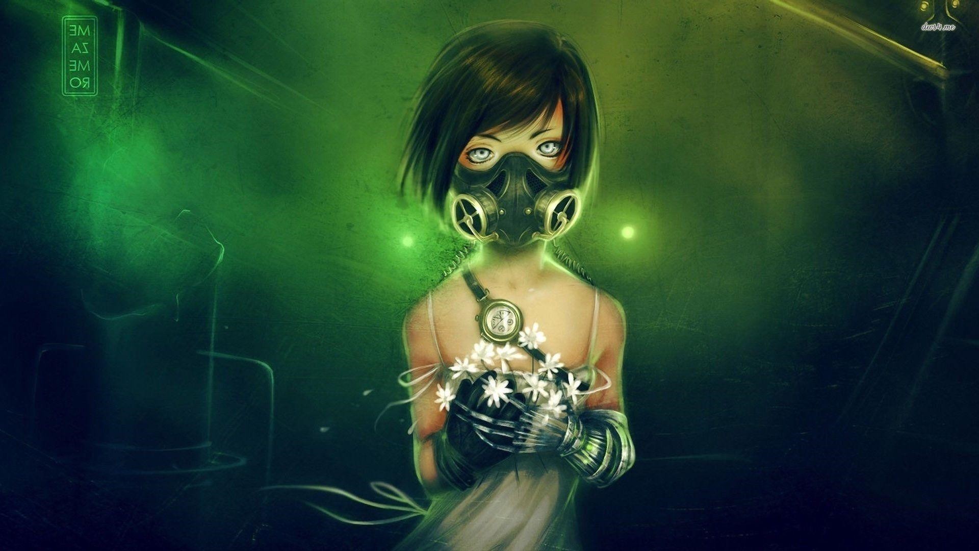 Anime Girl Gas Mask Wallpapers