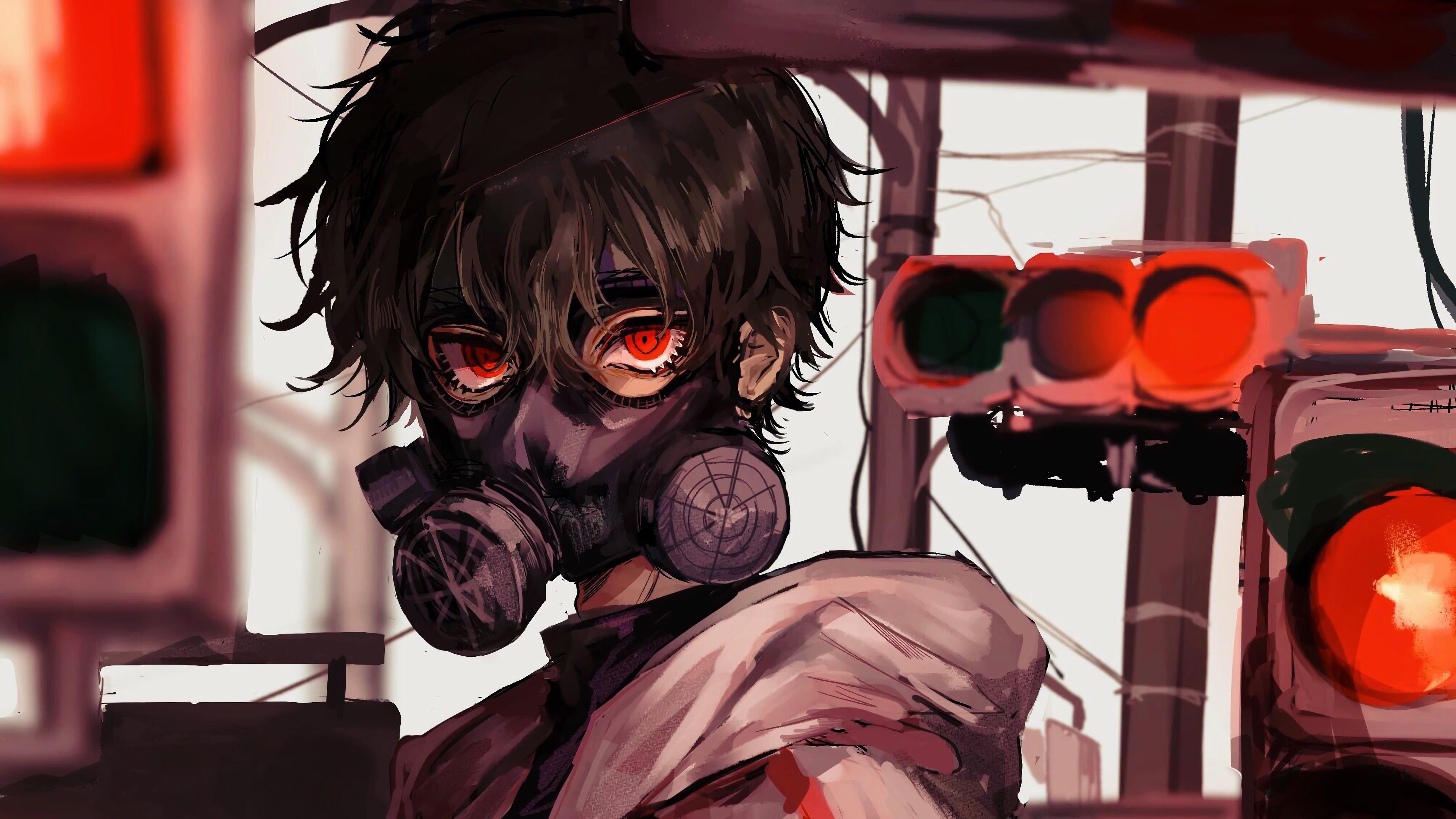 Anime Girl Gas Mask Wallpapers