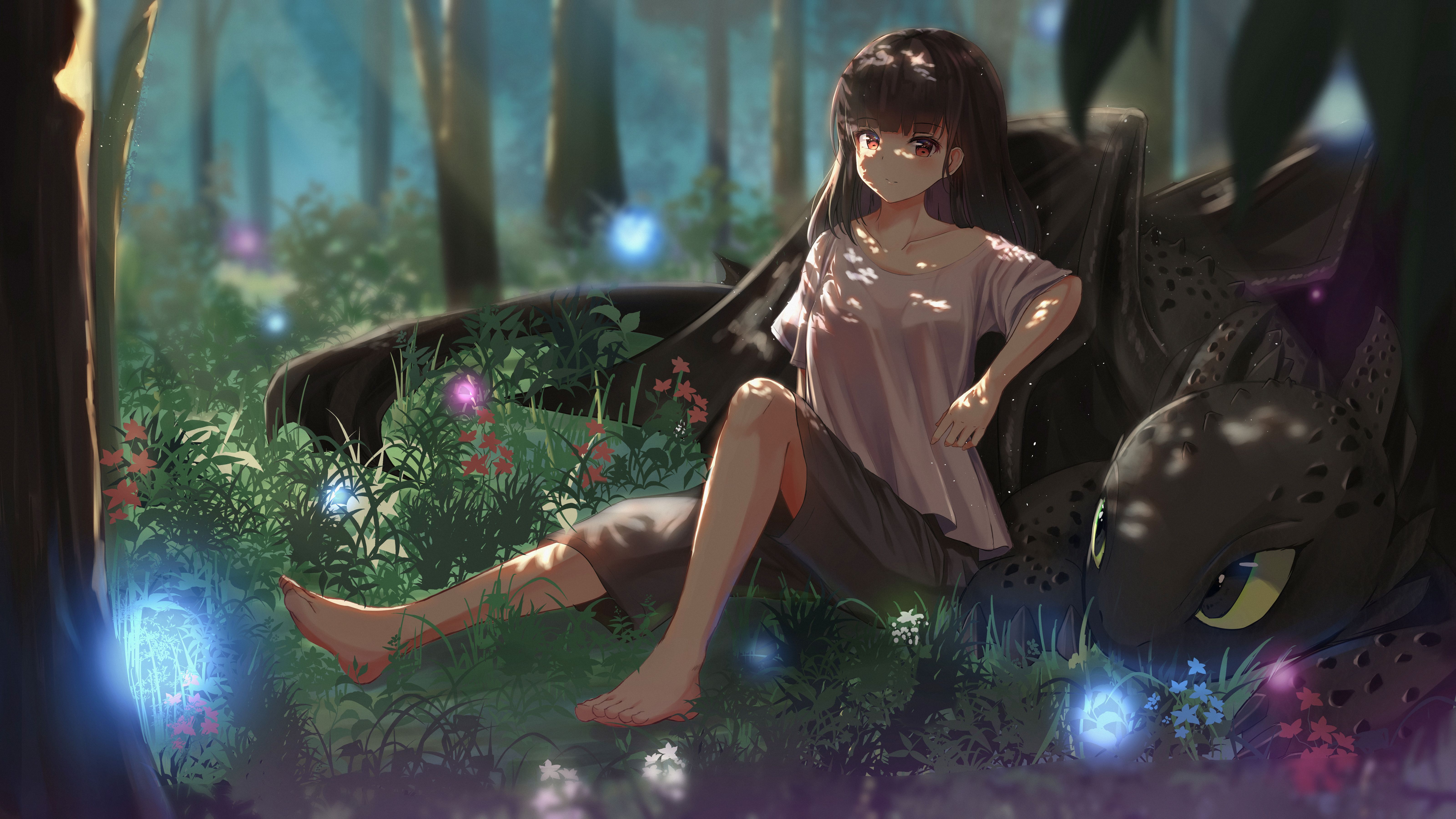 Anime Girl In Forest Wallpapers