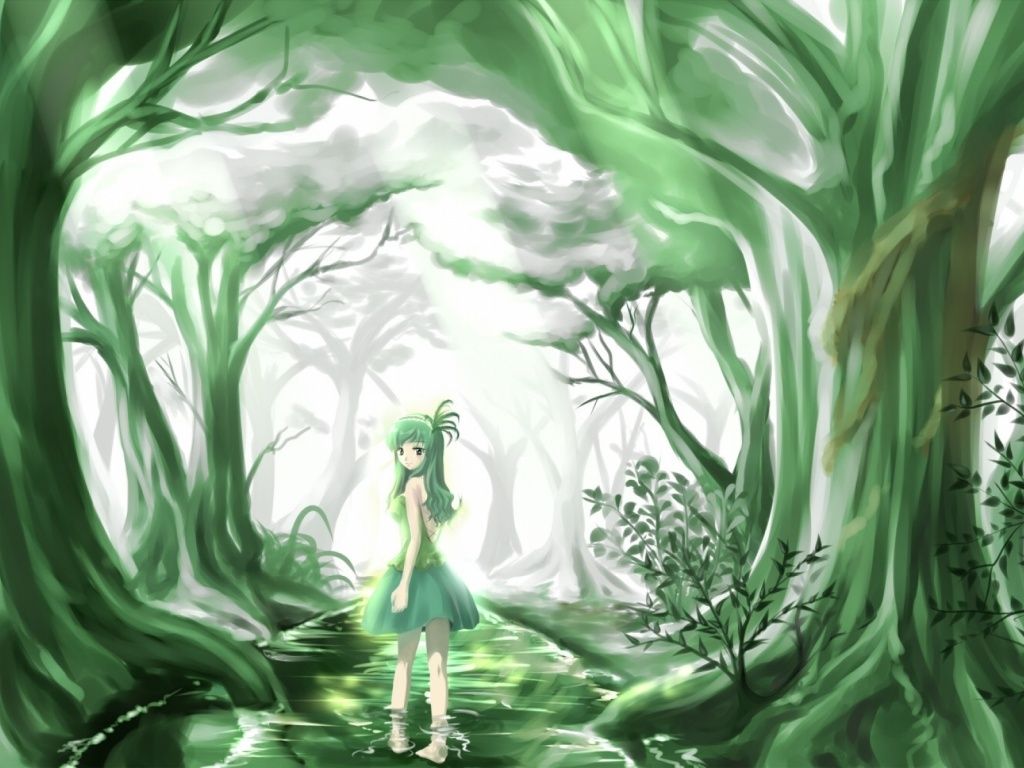 Anime Girl In Forest Wallpapers