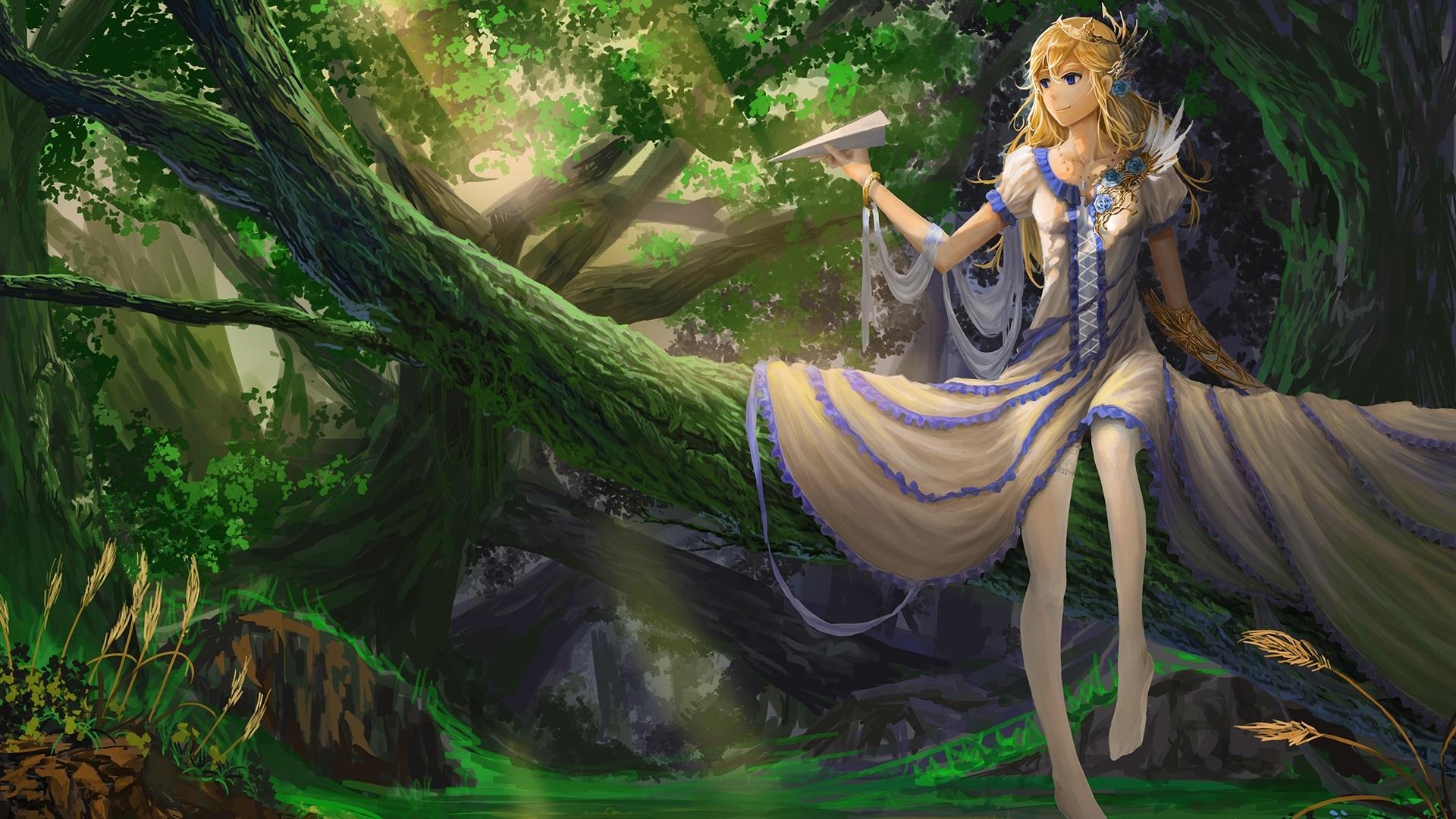 Anime Girl In Forest Wallpapers