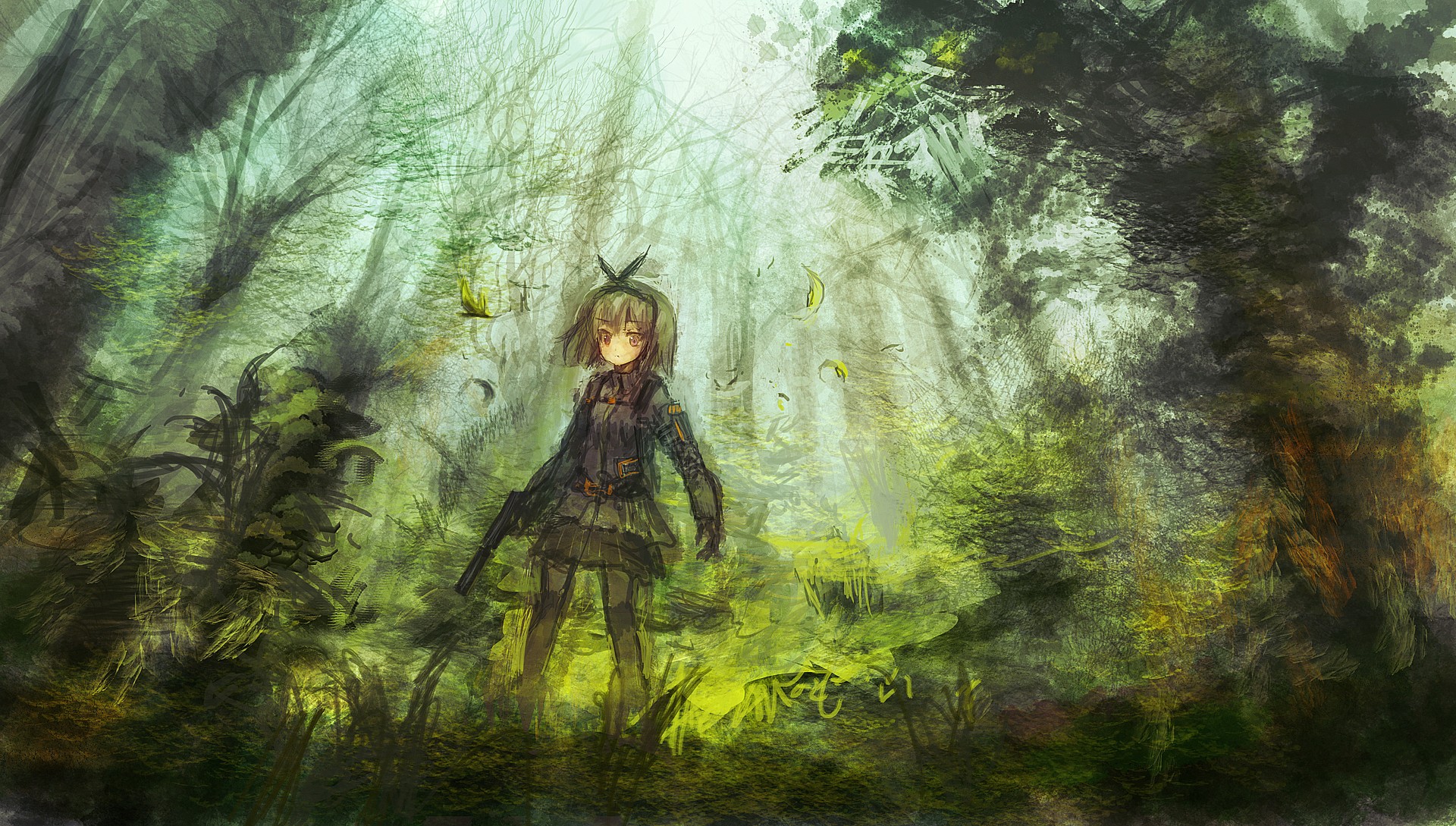 Anime Girl In Forest Wallpapers