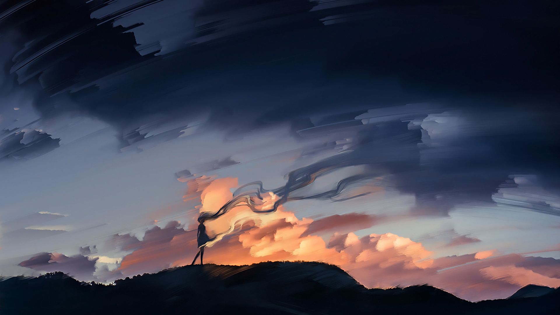 Anime Girl In Sunset Wallpapers