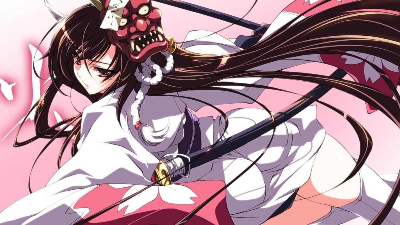 Anime Girl Kimono And Weapon Wallpapers