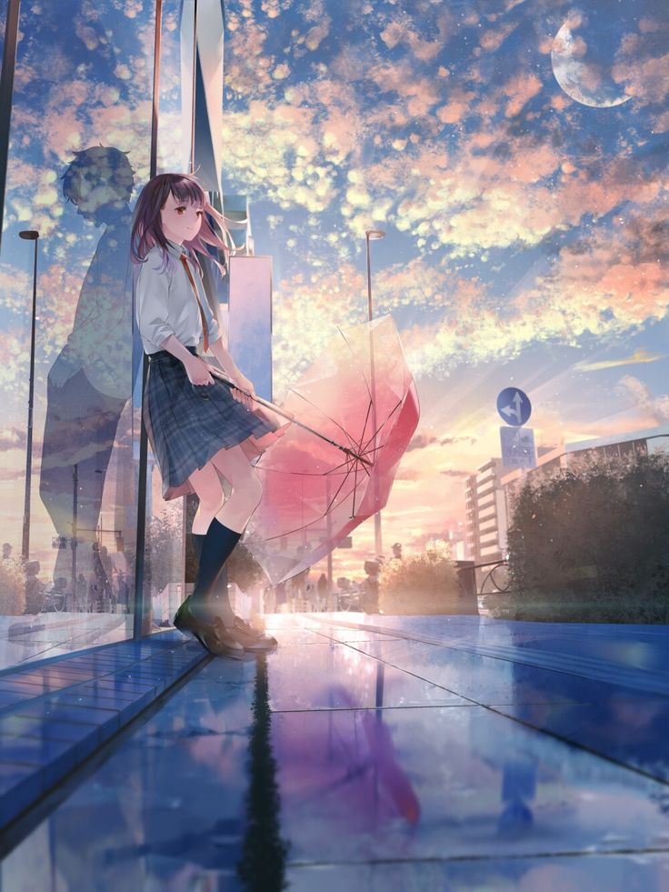 Anime Girl Looking At Sky Wallpapers