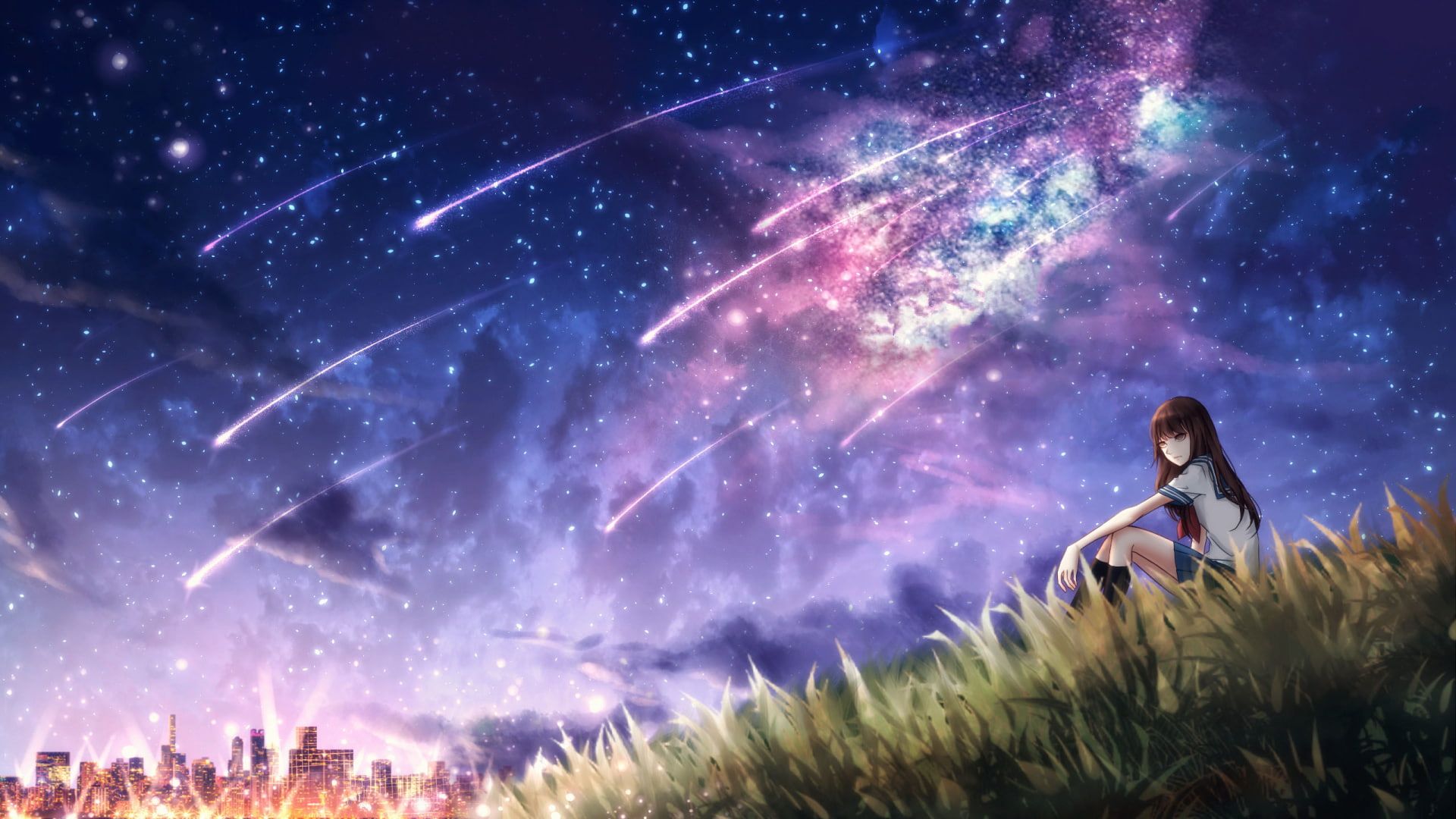 Anime Girl Looking At Sky Wallpapers