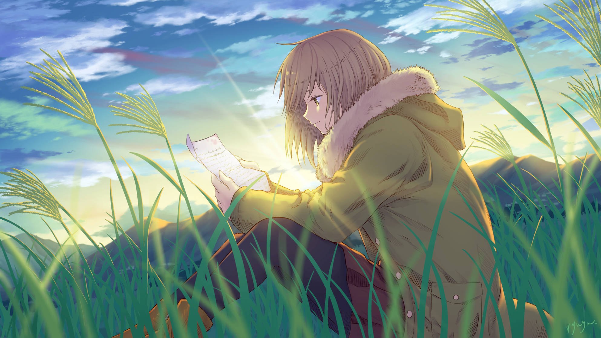 Anime Girl Reading Books Wallpapers