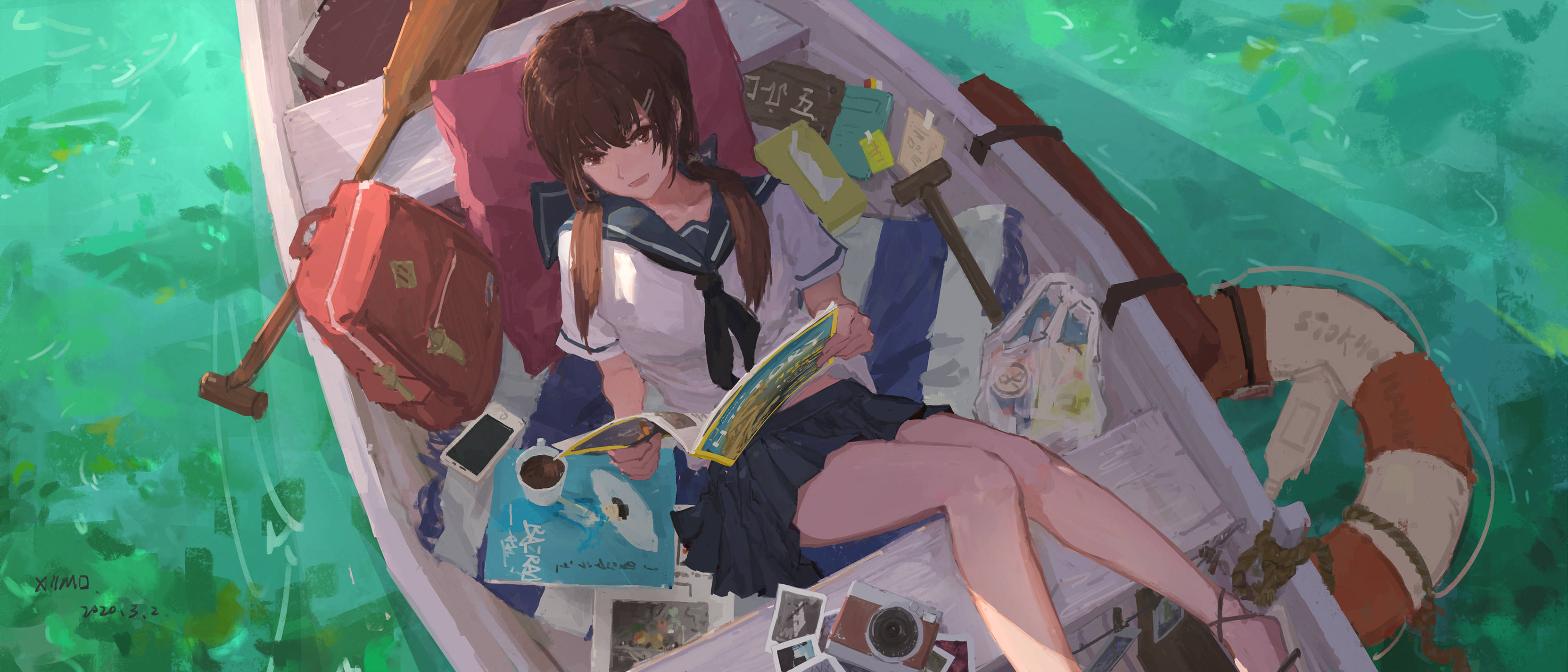 Anime Girl Reading Books Wallpapers