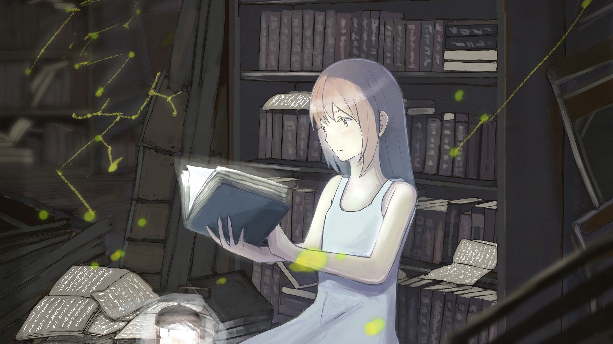 Anime Girl Reading Books Wallpapers