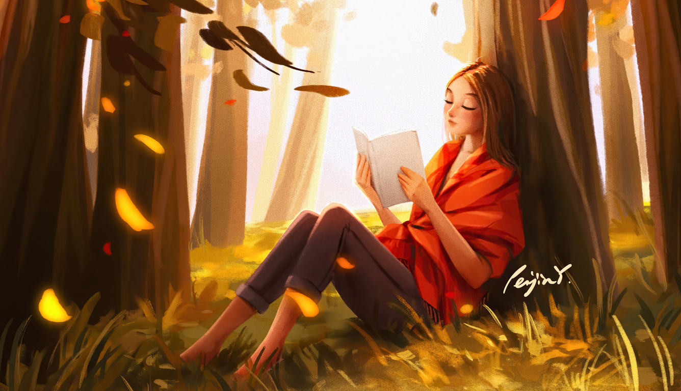 Anime Girl Reading Books Wallpapers