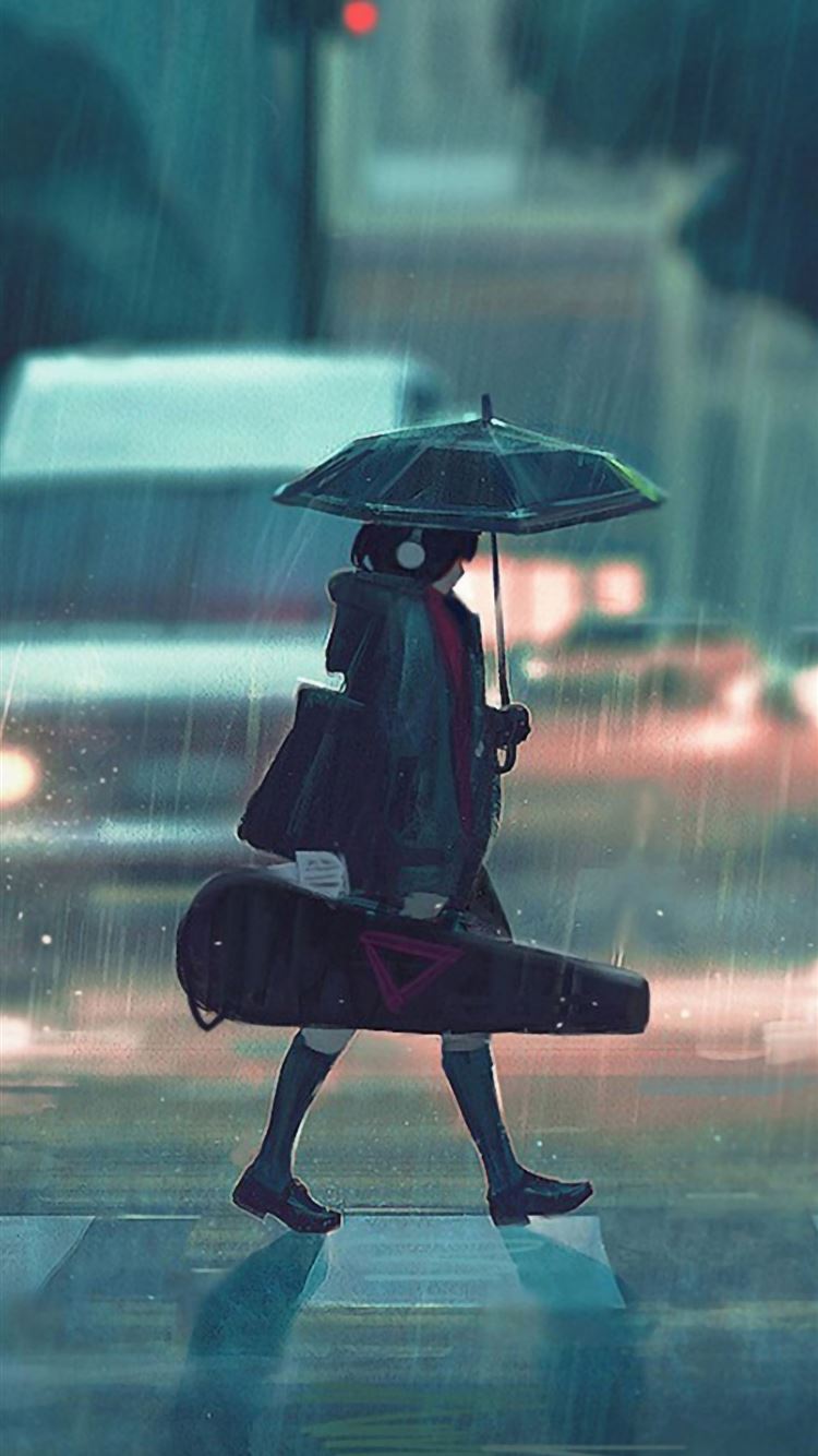 Anime Girl Sad Rain Wallpapers