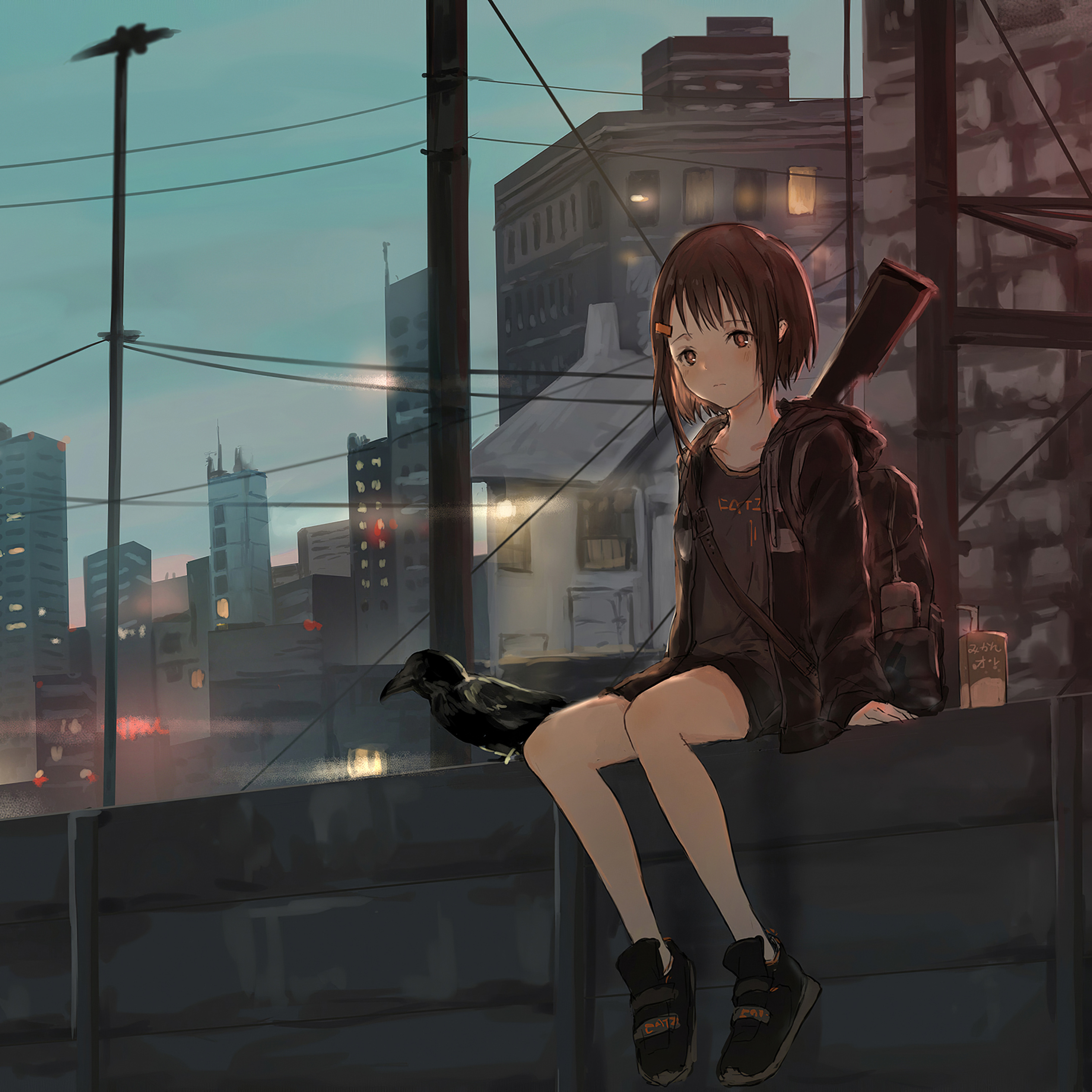 Anime Girl Sitting Alone Wallpapers