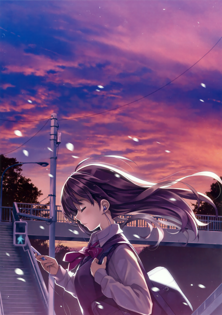 Anime Girl Sitting Alone Wallpapers