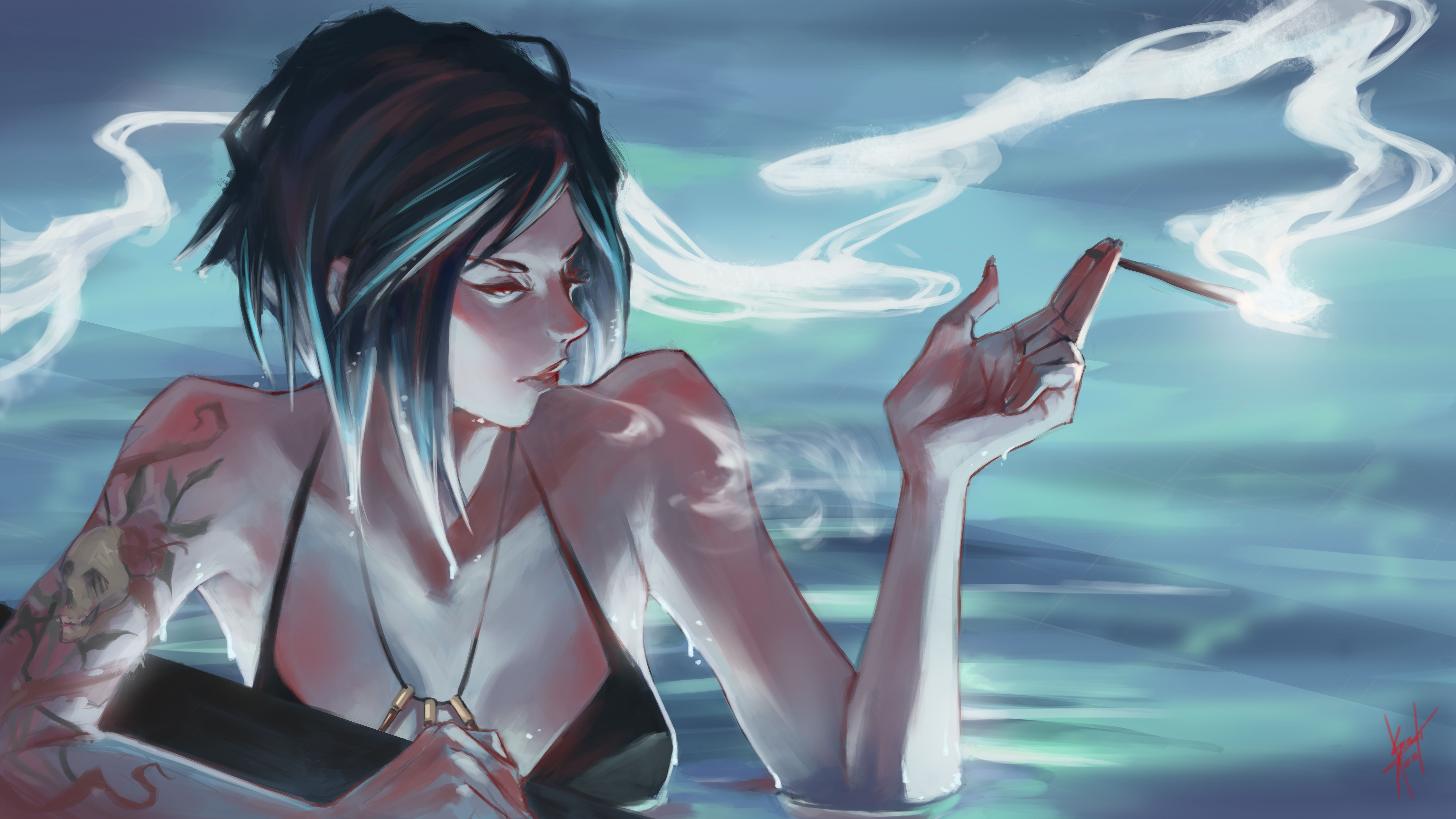 Anime Girl Smoking Wallpapers