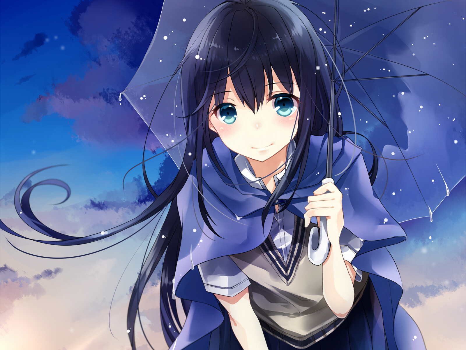 Anime Girl With Black Hair Wallpapers