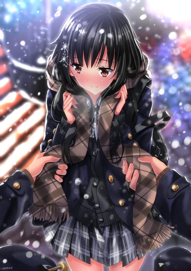 Anime Girl With Black Hair Wallpapers