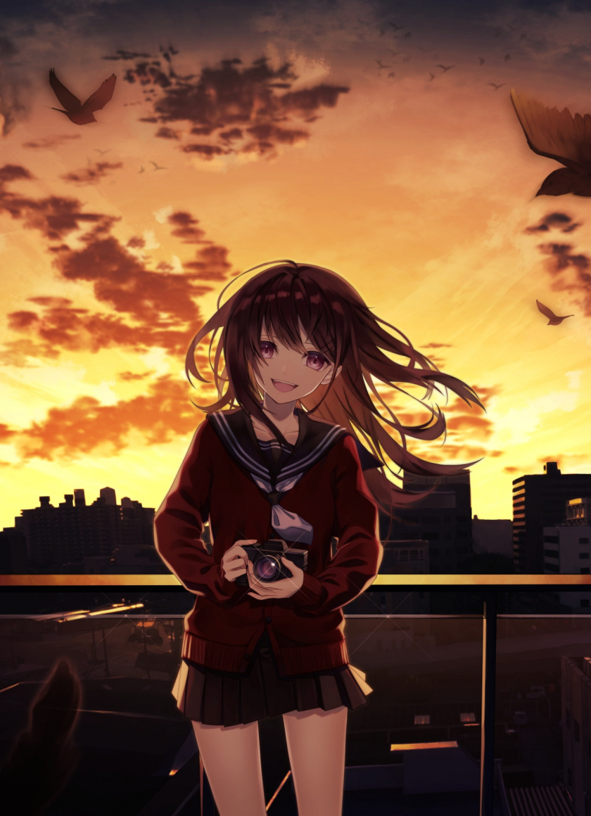 Anime Girl With Camera Wallpapers