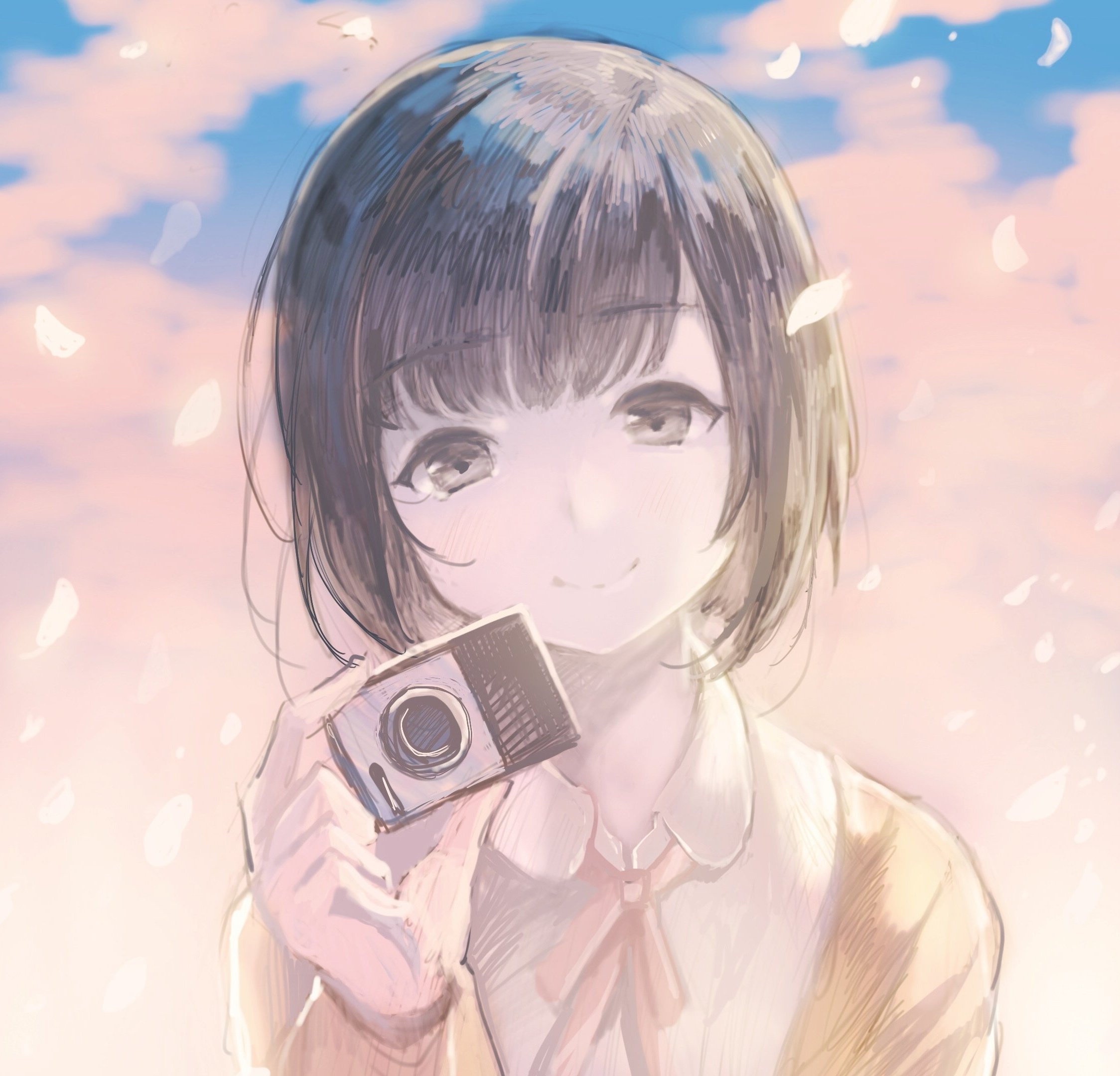 Anime Girl With Camera Wallpapers