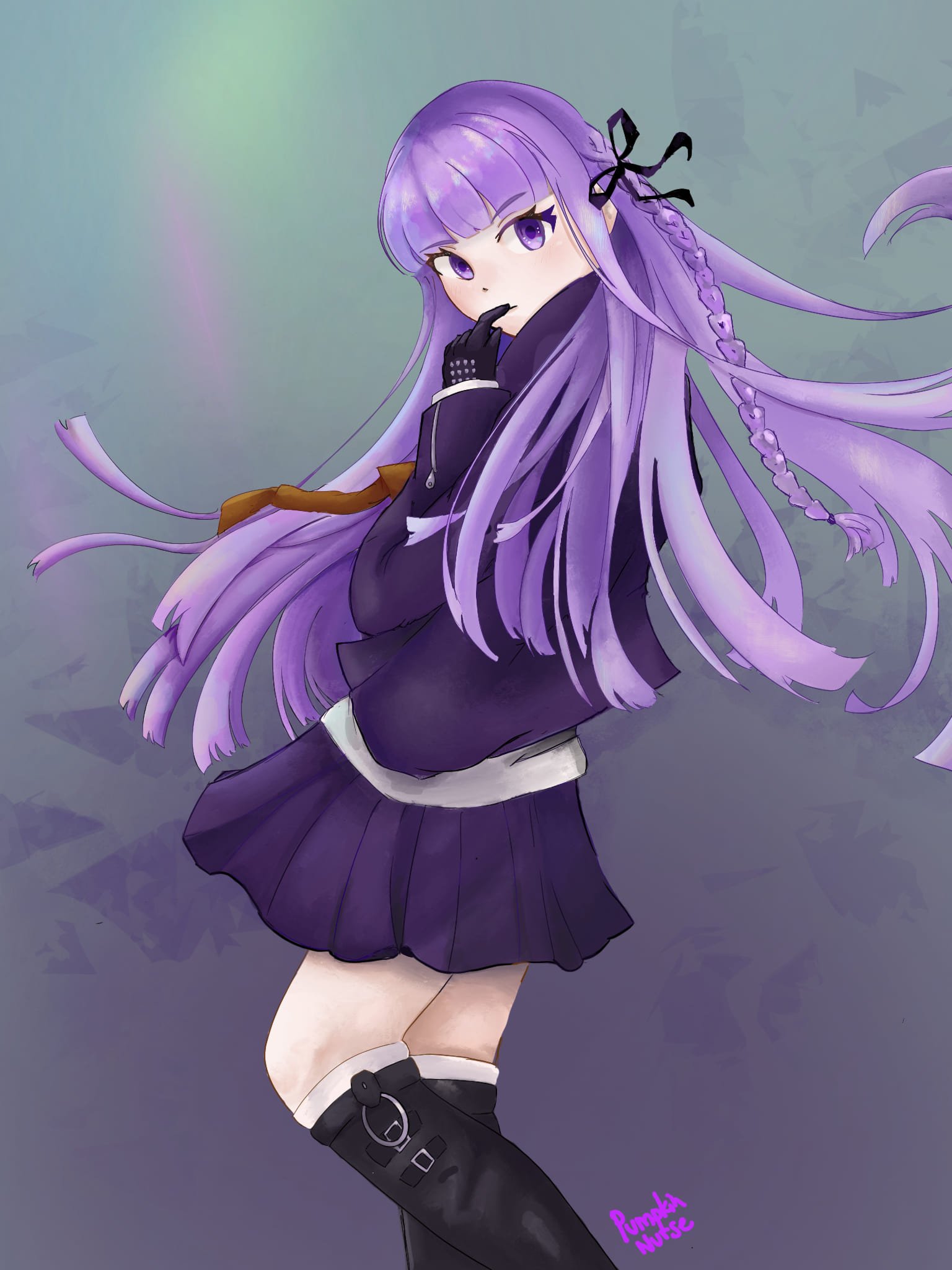 Anime Girl With Purple Hair Wallpapers