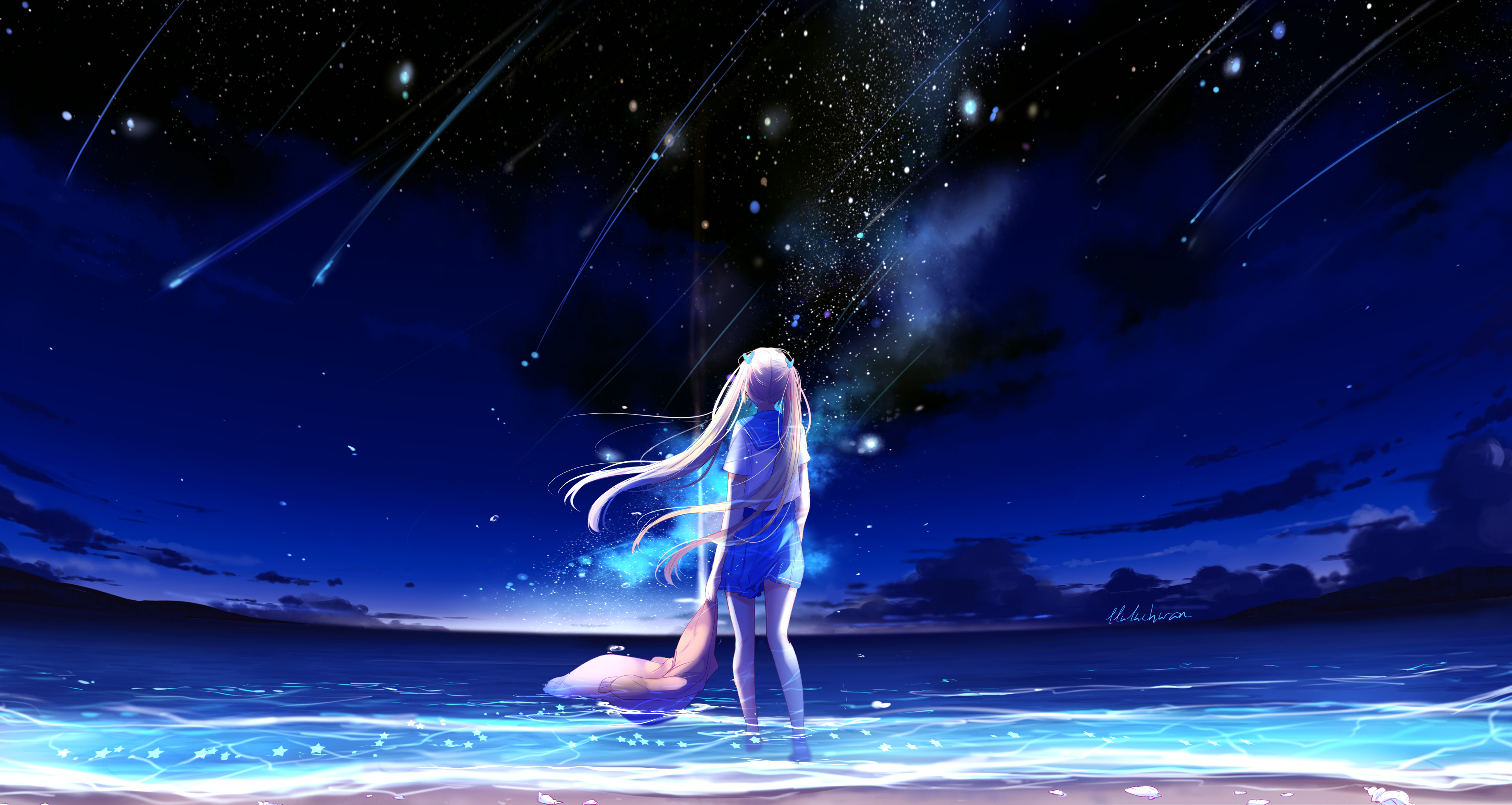 Anime Girl With Star Wallpapers