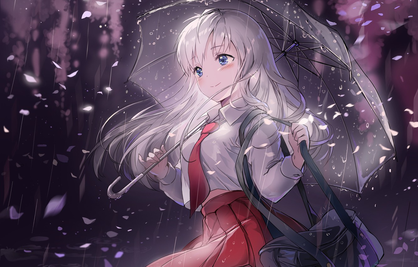 Anime Girl With Umbrella In Rain Wallpapers