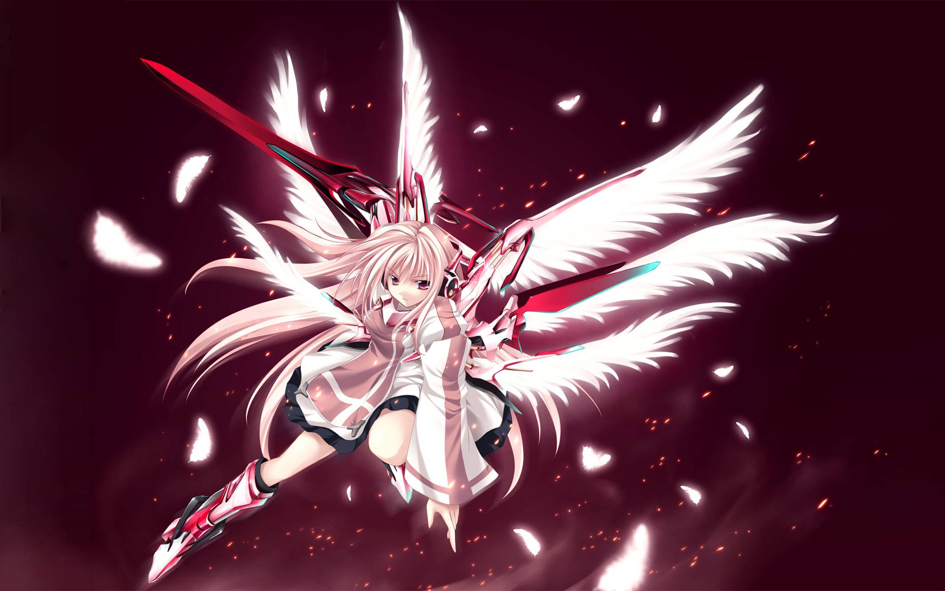 Anime Girl With Wings Wallpapers