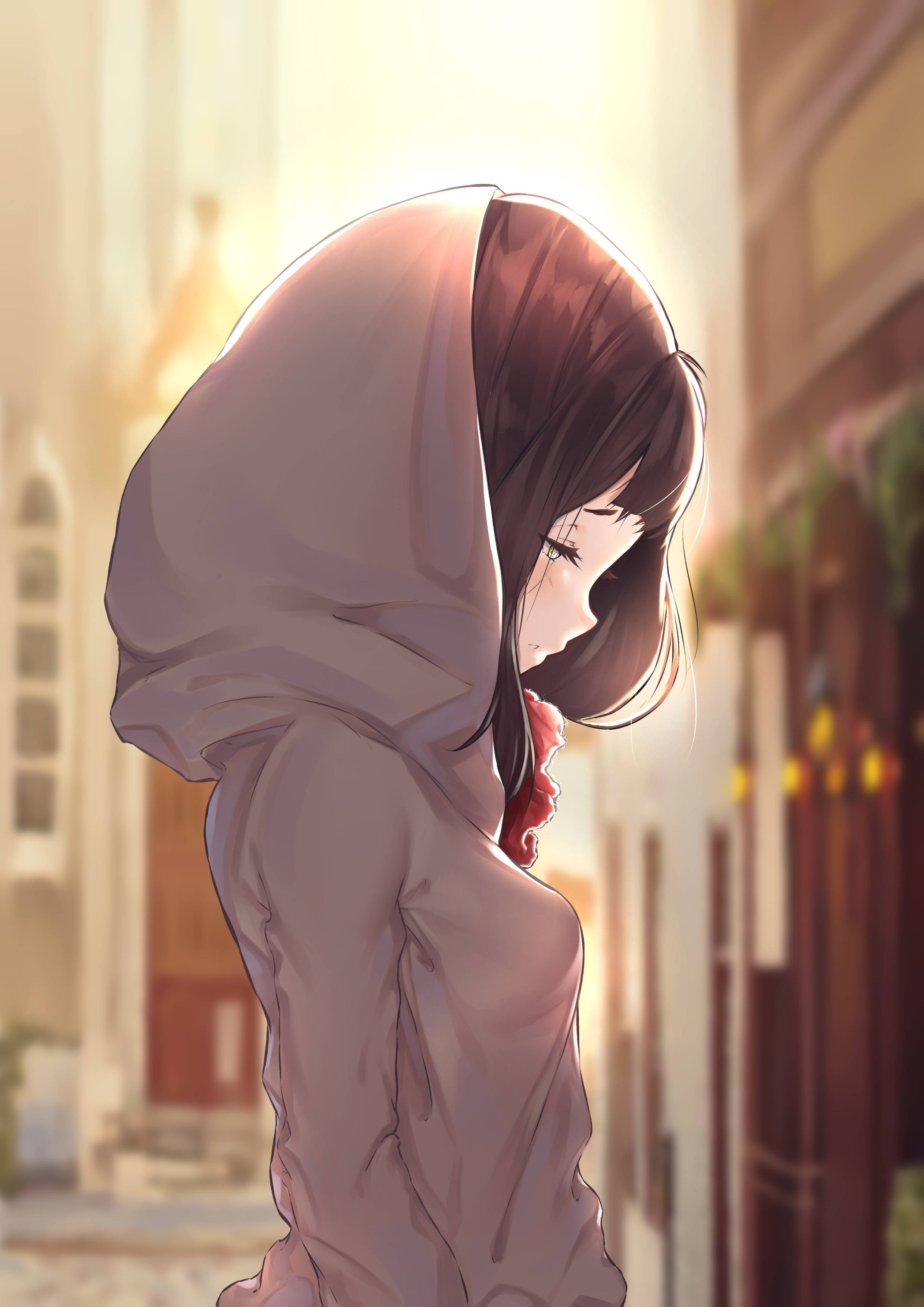 Anime Hoodie Girl Wallpapers