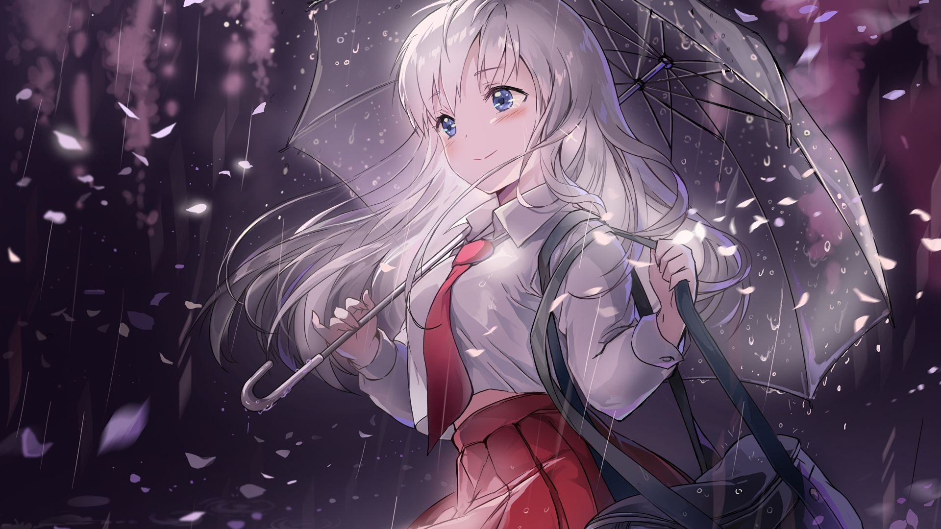 Anime Rain Girl Umbrella Wallpapers