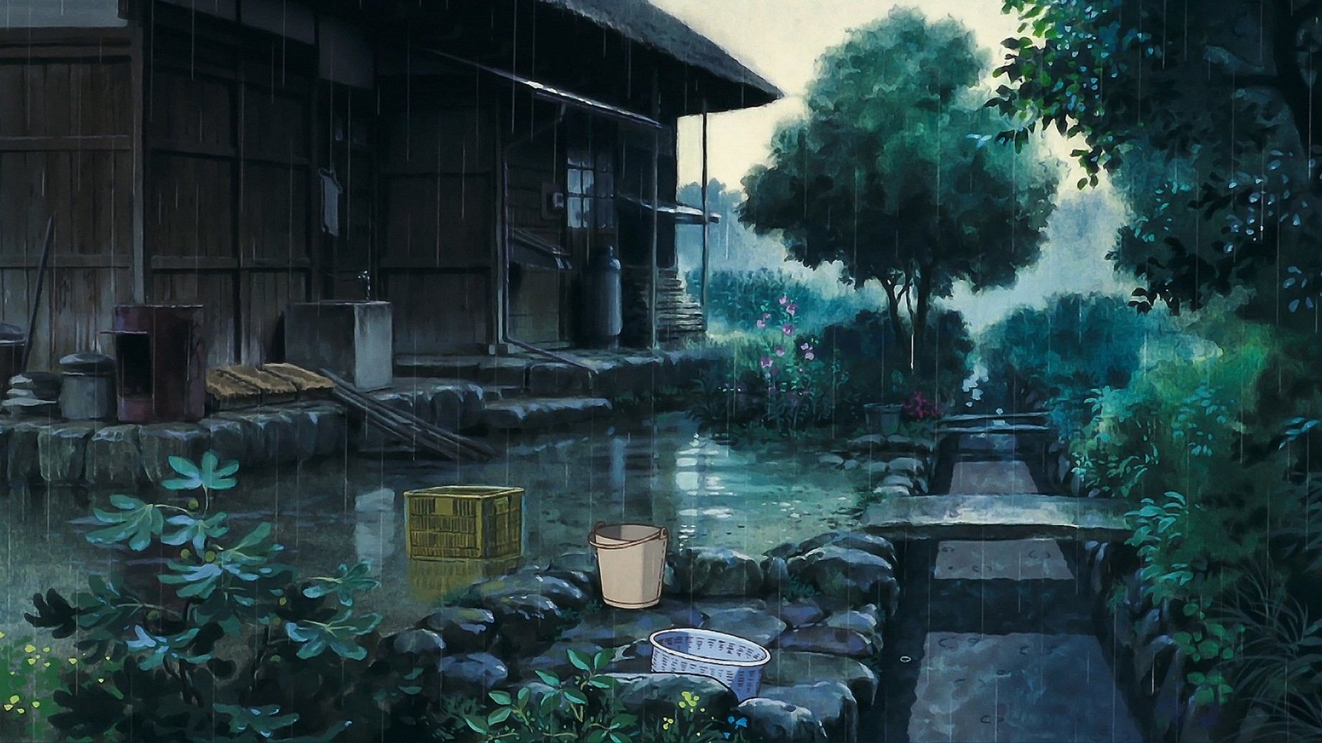 Anime Rain Scenery Wallpapers