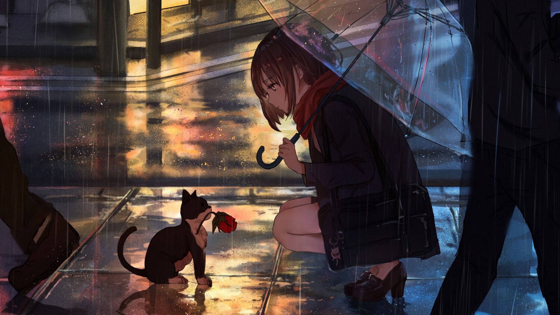 Anime Rain Scenery Wallpapers