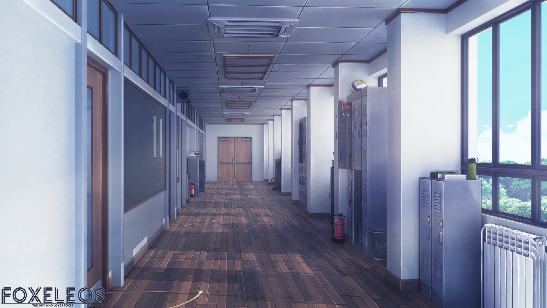 Anime School Hallway Wallpapers