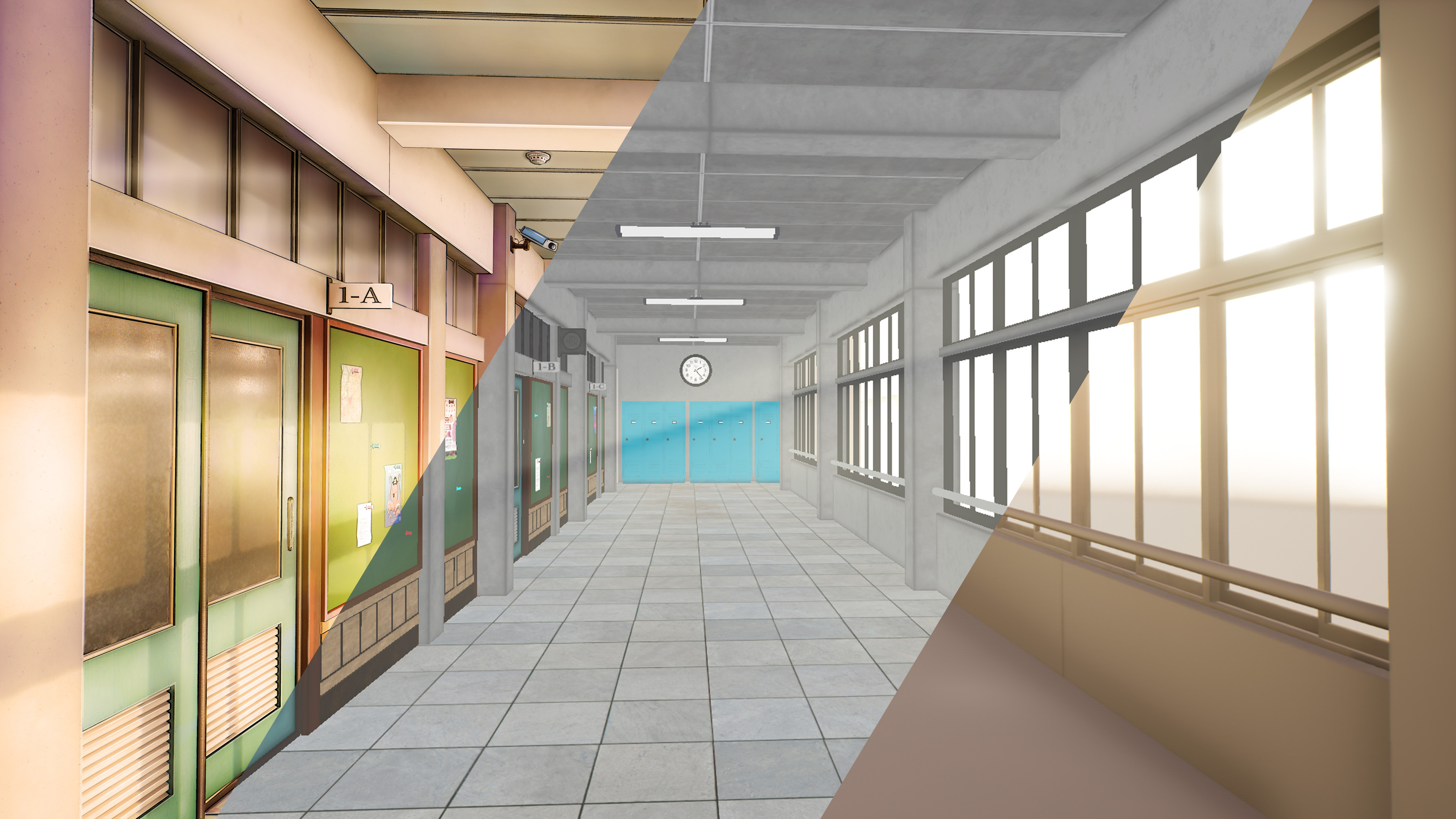 Anime School Hallway Wallpapers