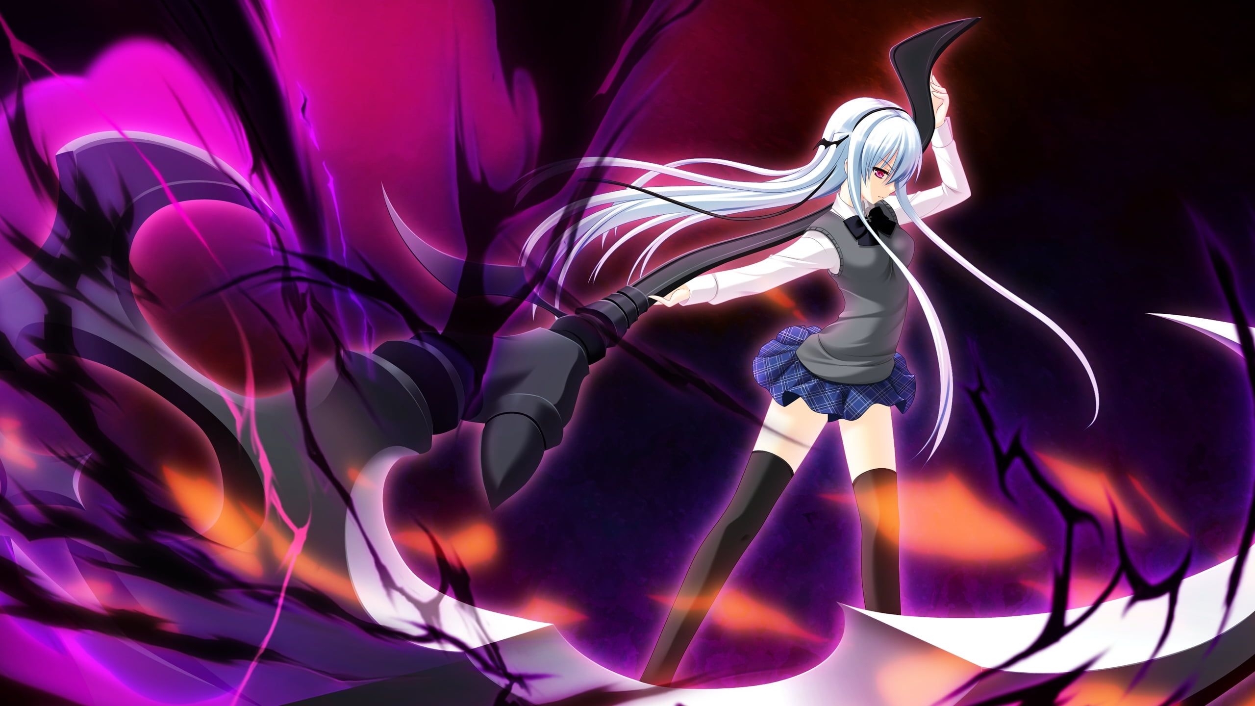 Anime Scythe Girl 2560X1440 Wallpapers