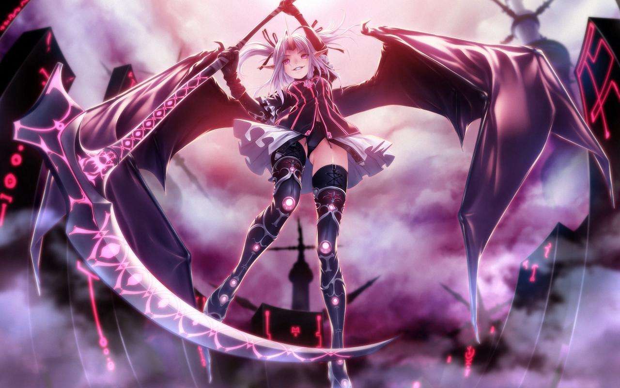 Anime Scythe Girl 2560X1440 Wallpapers