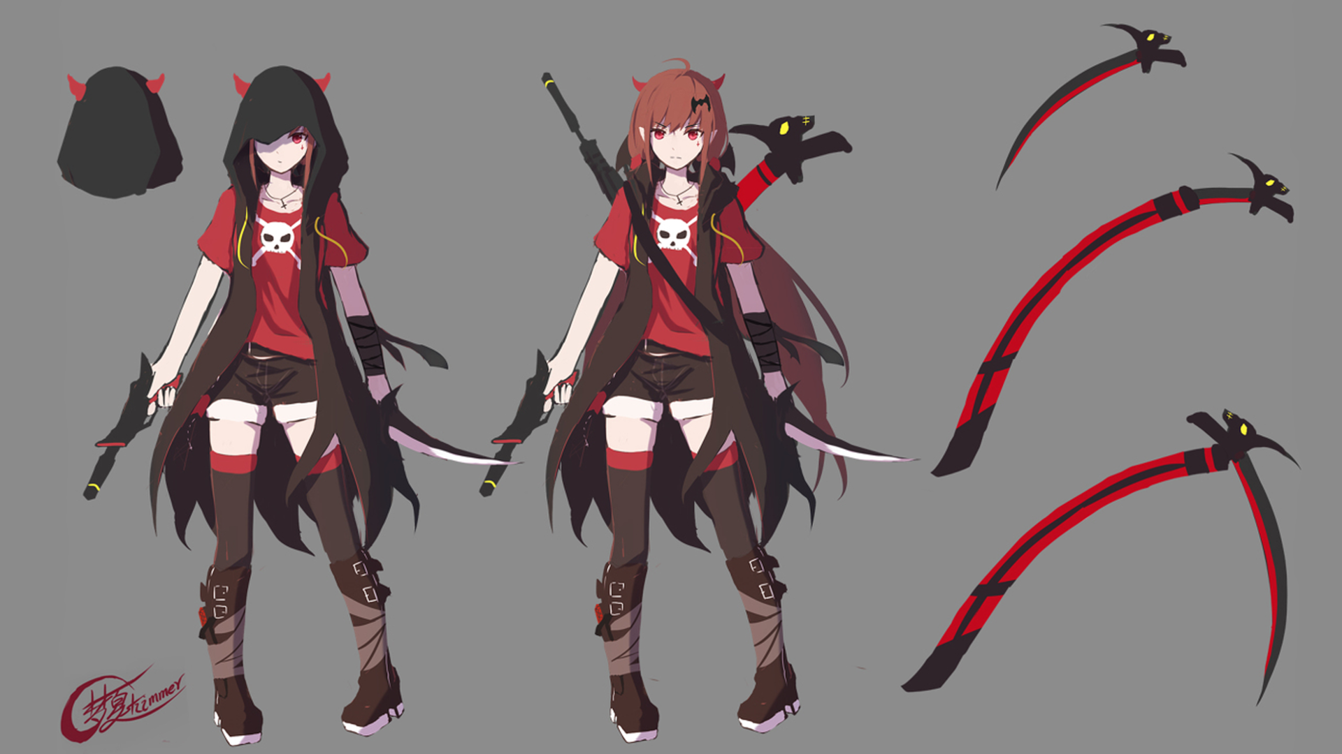 Anime Scythe Girl 2560X1440 Wallpapers