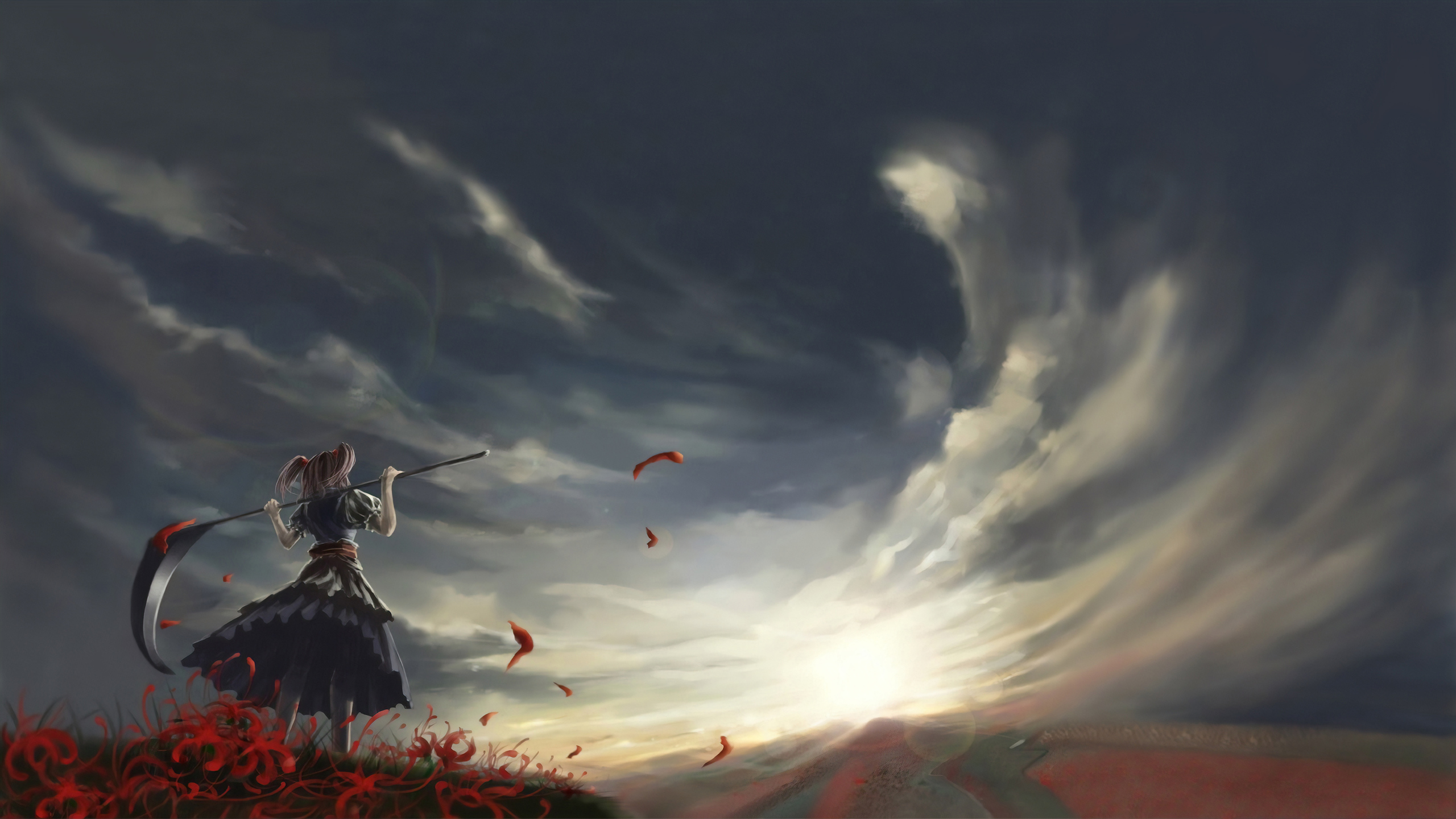 Anime Scythe Girl 2560X1440 Wallpapers