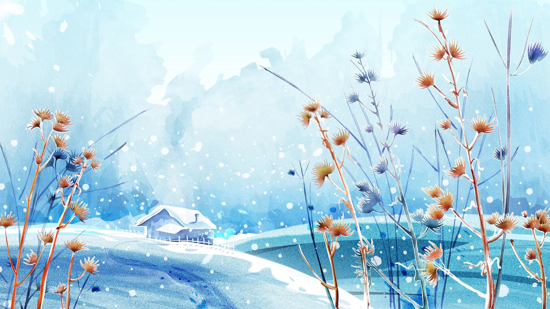 Anime Snow Scenery Wallpapers