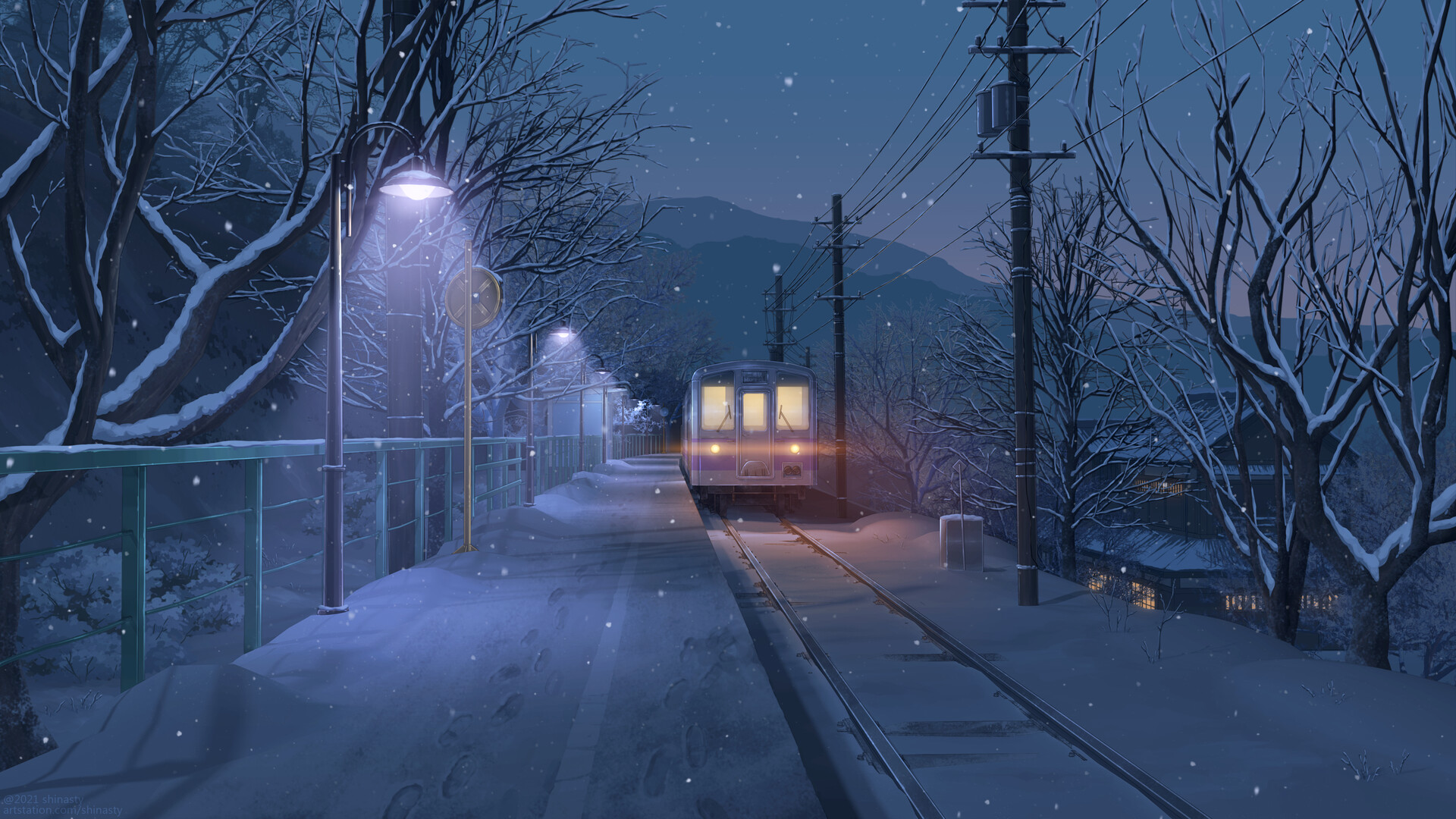 Anime Snow Scenery Wallpapers