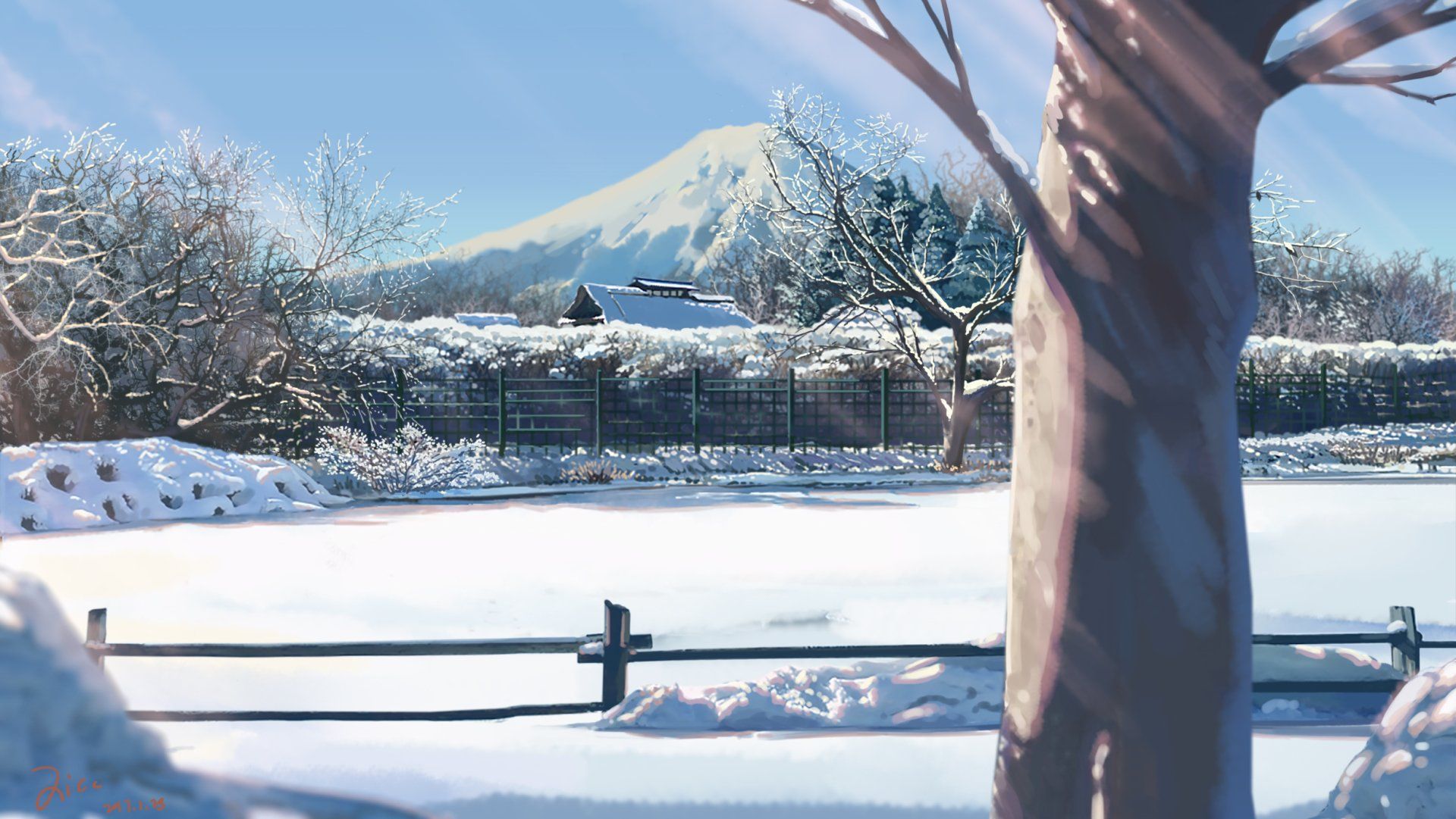 Anime Snow Scenery Wallpapers