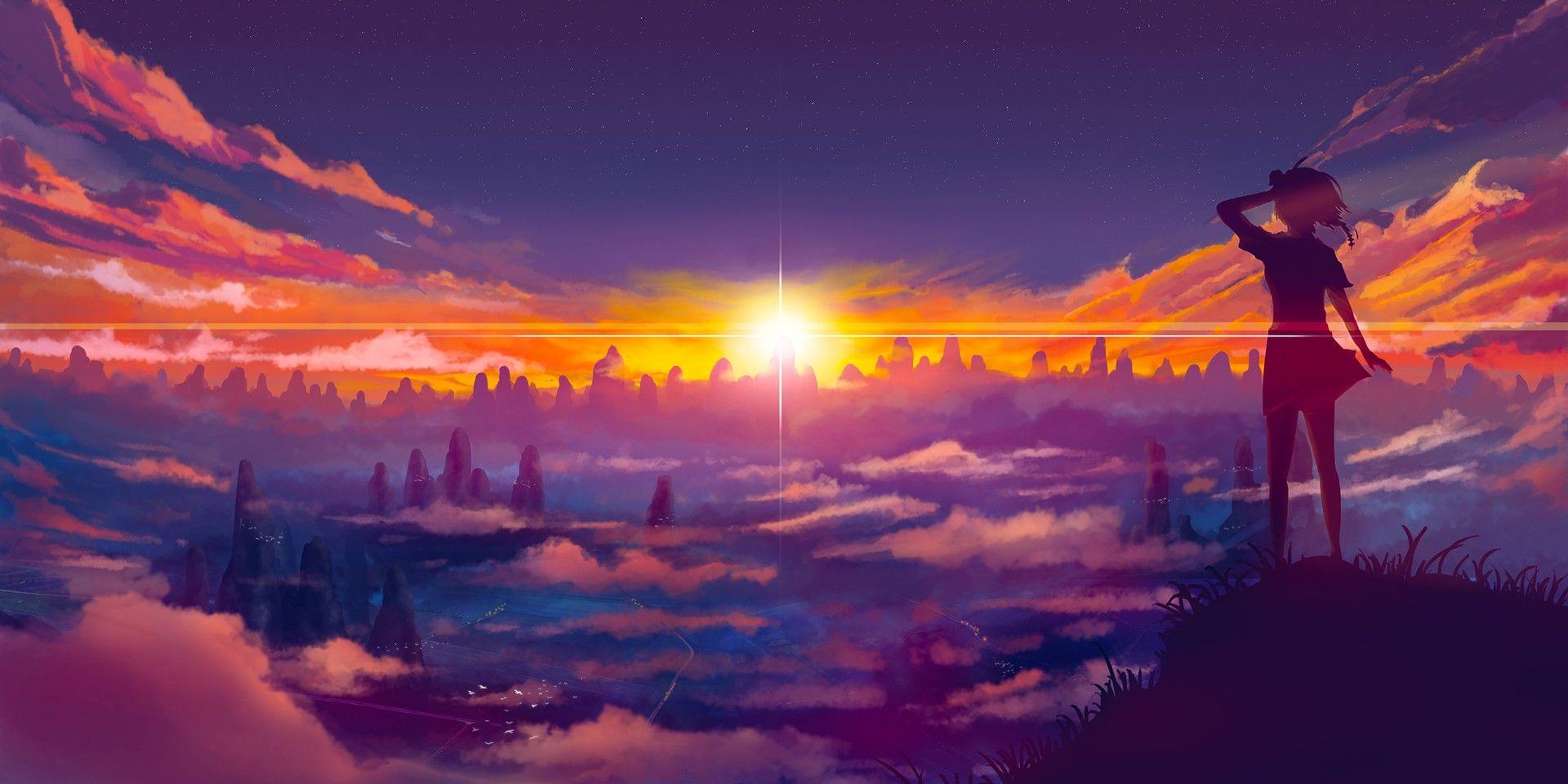 Anime Sunset City Wallpapers