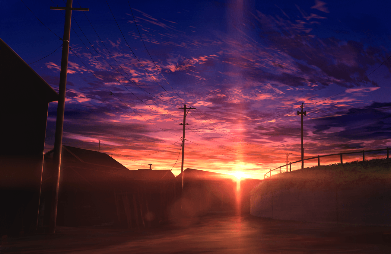 Anime Sunset City Wallpapers