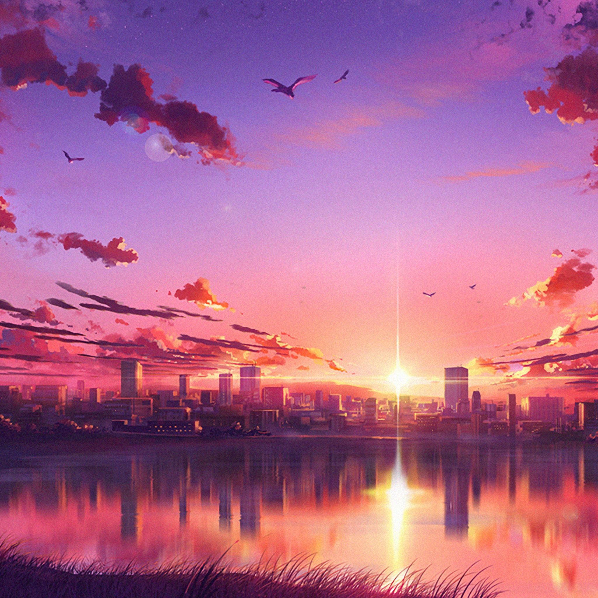 Anime Sunset City Wallpapers