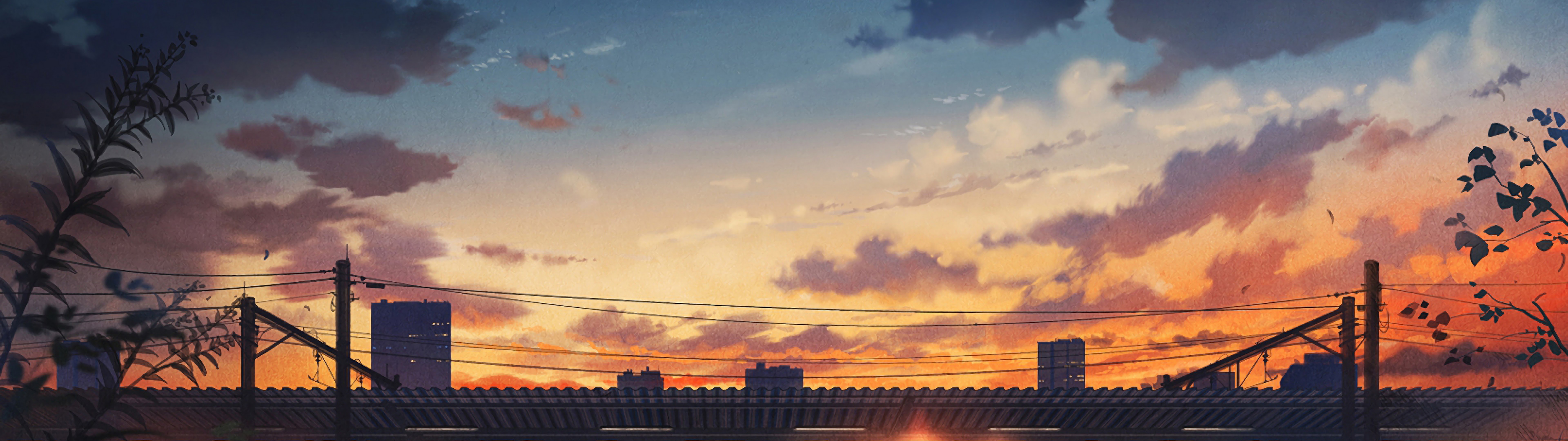 Anime Sunset City Wallpapers