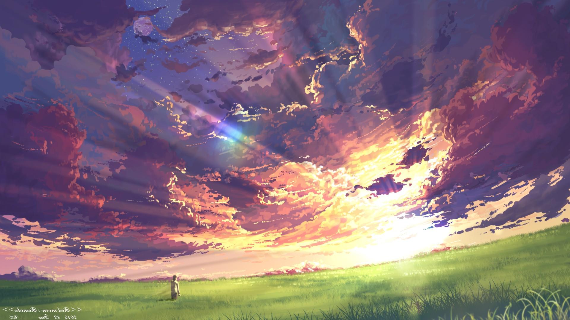 Anime Sunset Original Art Wallpapers