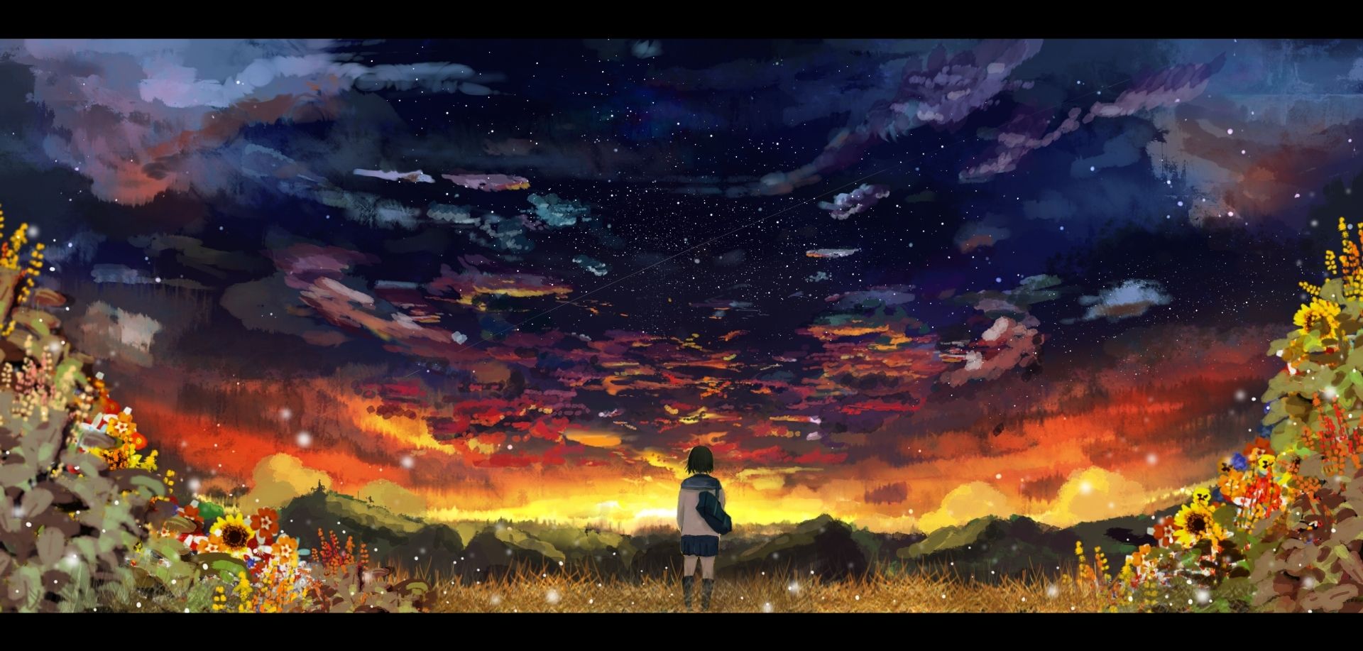 Anime Sunset Original Art Wallpapers