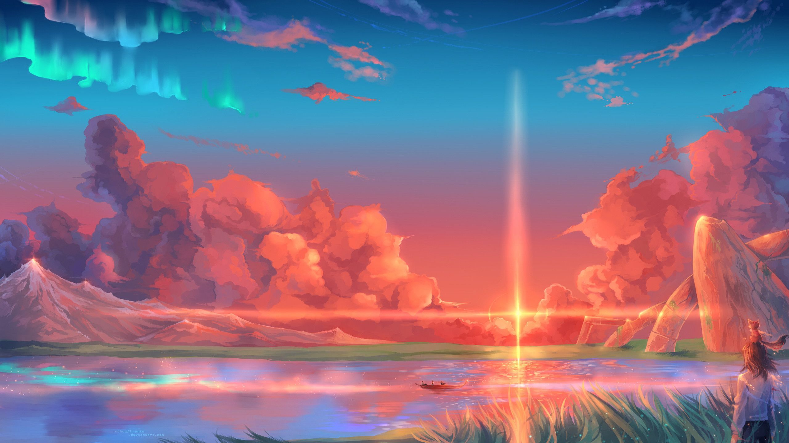 Anime Sunset Original Art Wallpapers