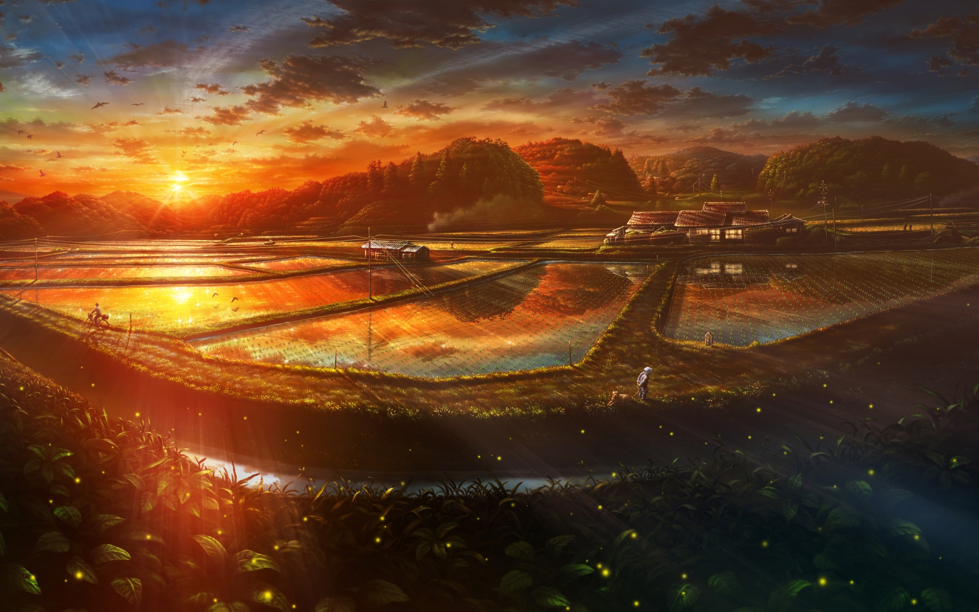 Anime Sunset Original Art Wallpapers